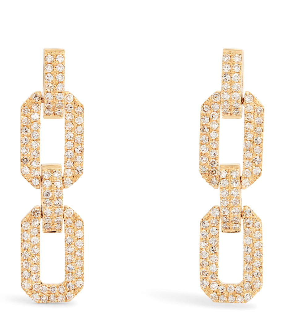 Yellow Gold and Diamond Deco Chain Earrings YELLOW GOLD Image 1