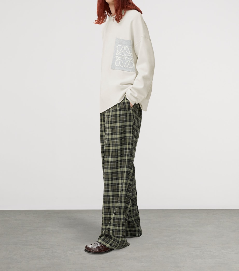 Cotton-Blend Anagram Sweater BEIGE/GREY Image 5