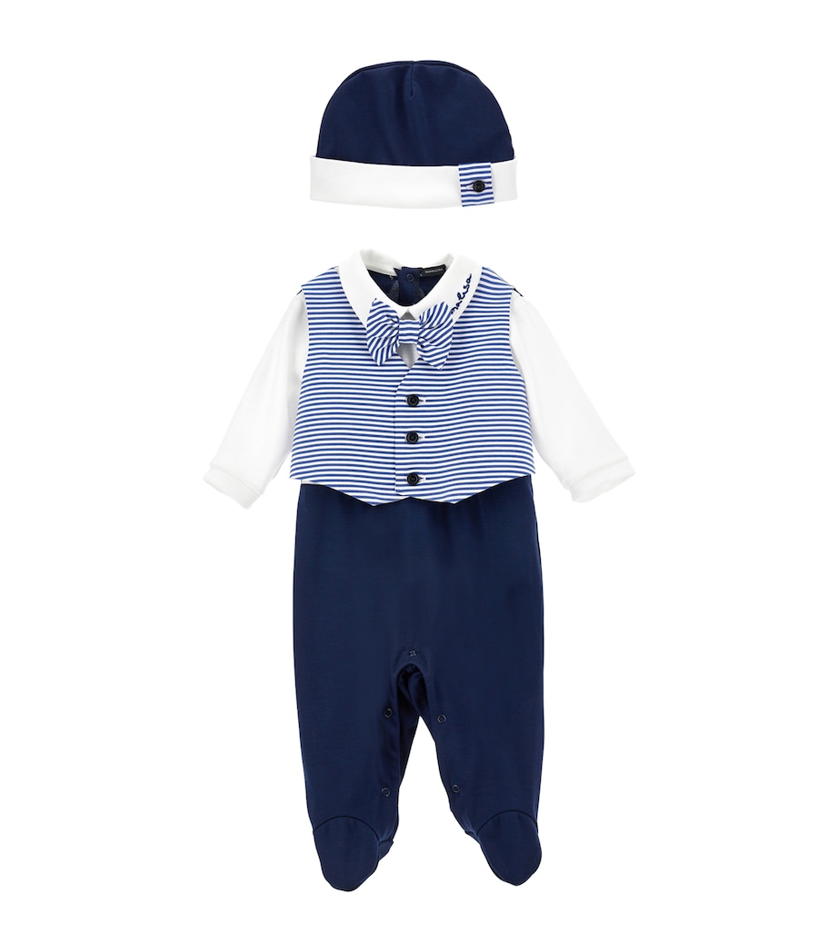 Cotton Tuxedo All-In-One (1-6 Months) PANNA+BLU Image 1