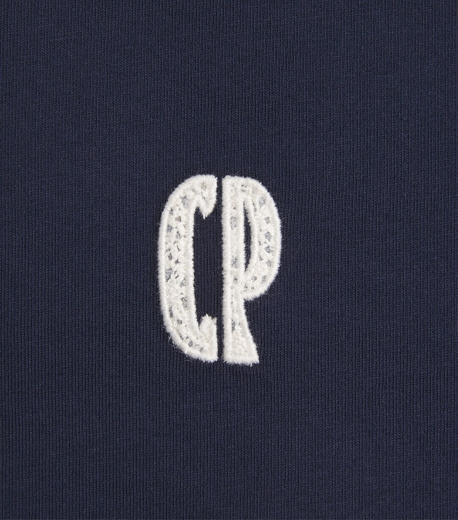 Claudie Pierlot Womens Cotton Logo-Embroidered T-Shirt Navy Image 6
