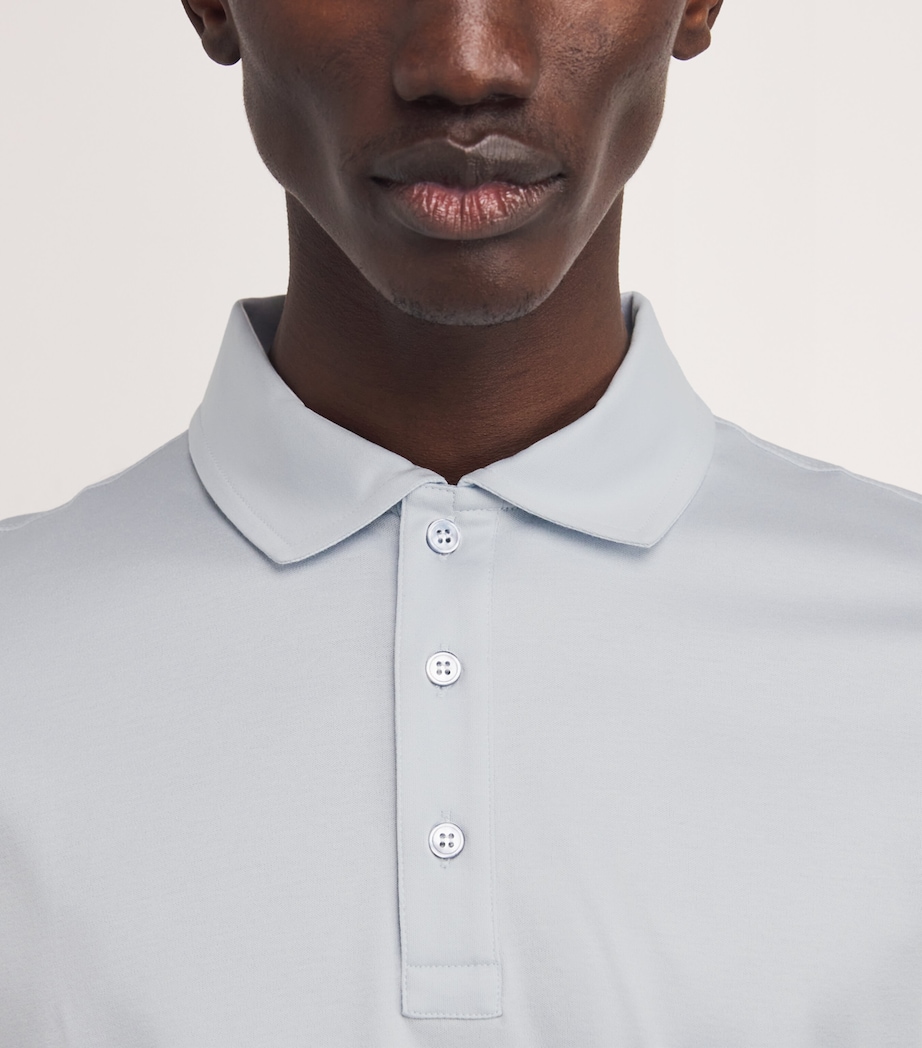 Aqua Touch Cotton Interlock Polo Shirt 394 LIGHT BLUE Image 6