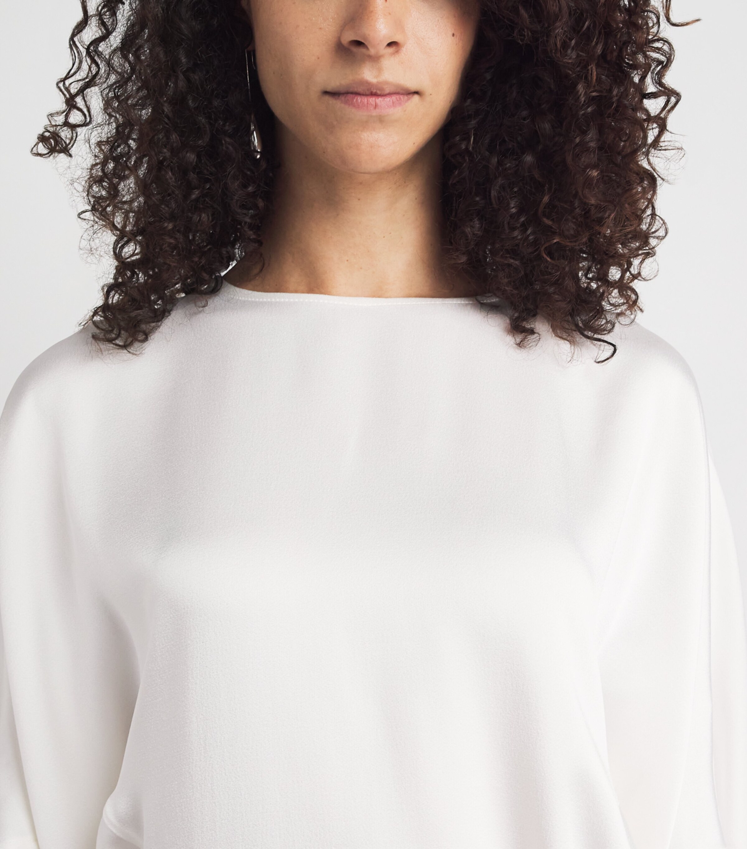 RETORI Womens Satin Blouse White Image 3
