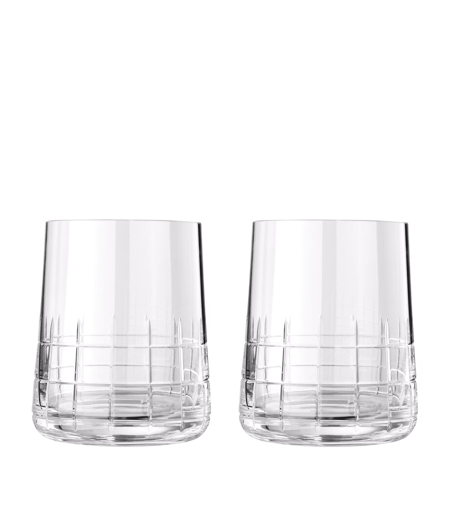 Set of 2 Graphik Crystal Water Glasses (200ml) SILVER Image 1