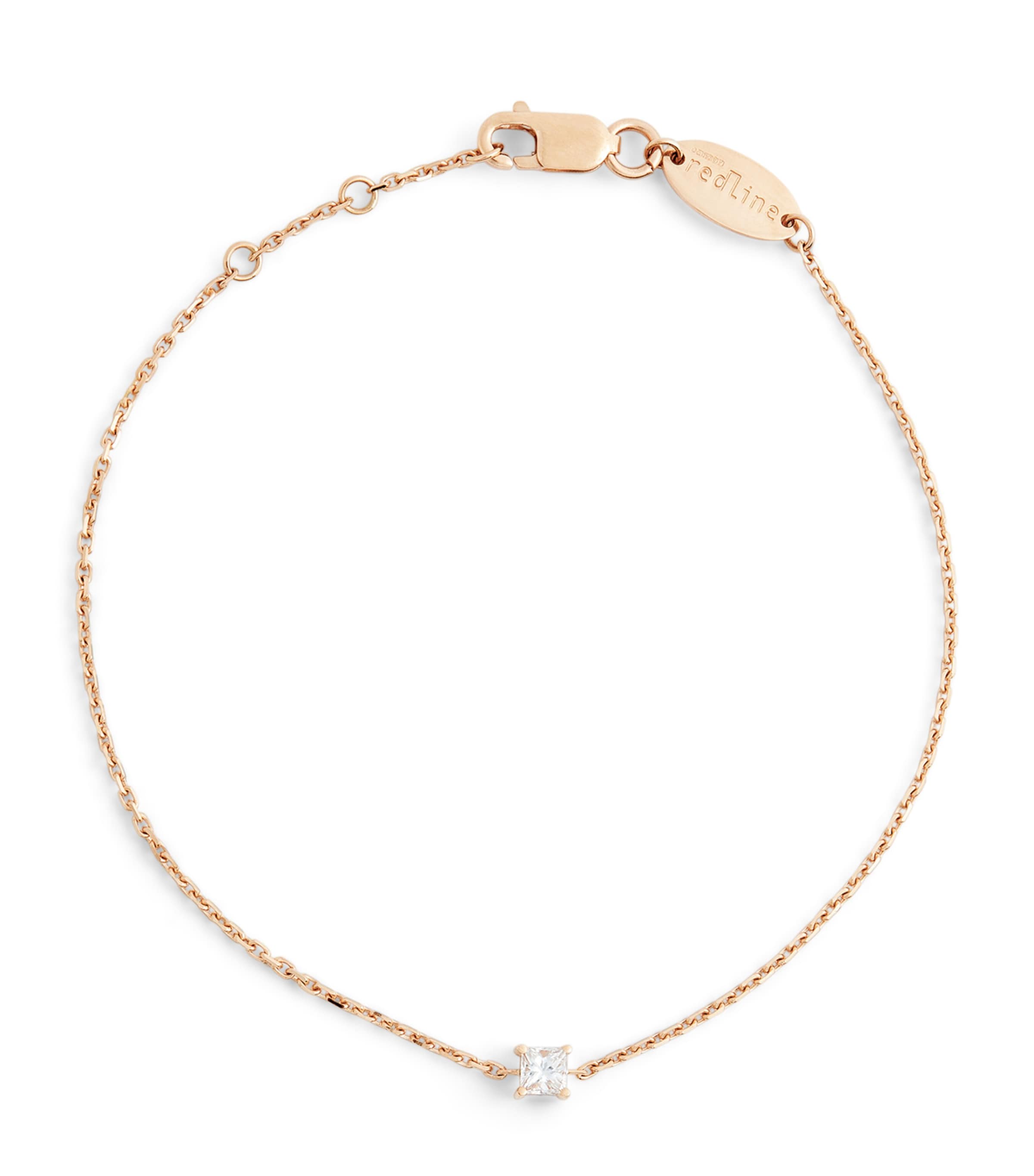 Redline Rose Gold And Diamond Princesse Chain Bracelet In Gold