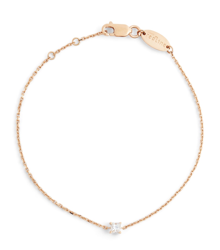 Rose Gold and Diamond Princesse Chain Bracelet RG RED THREAD Image 1