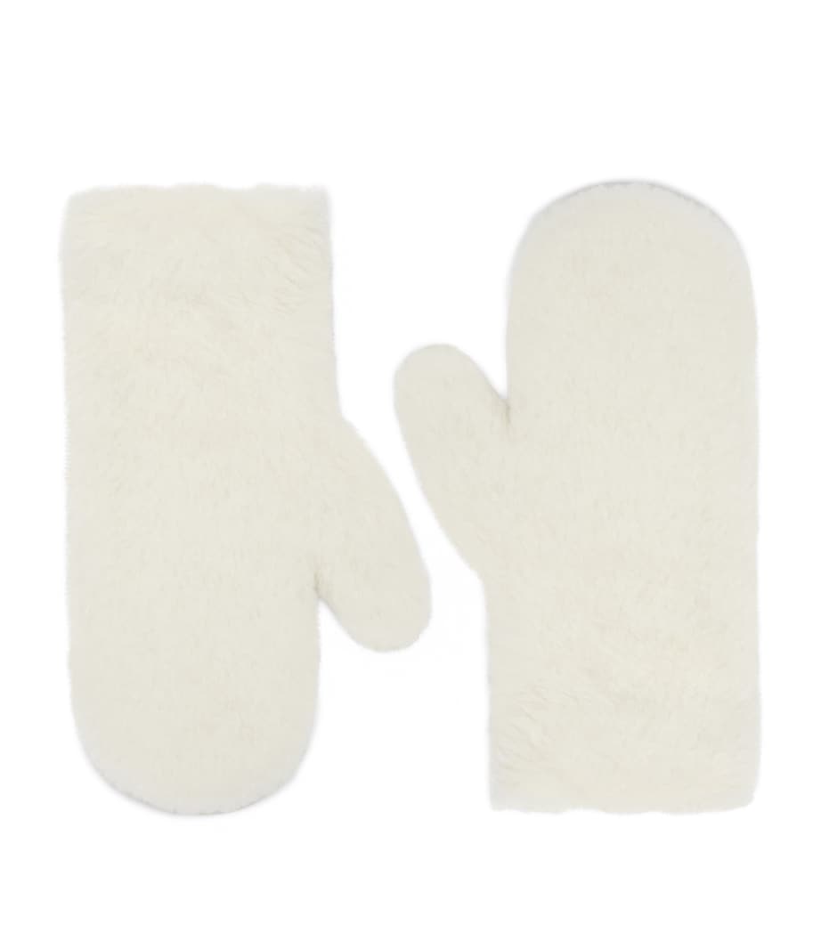 Max Mara Alpaca-Wool-Silk Gloves Optical White Image 1