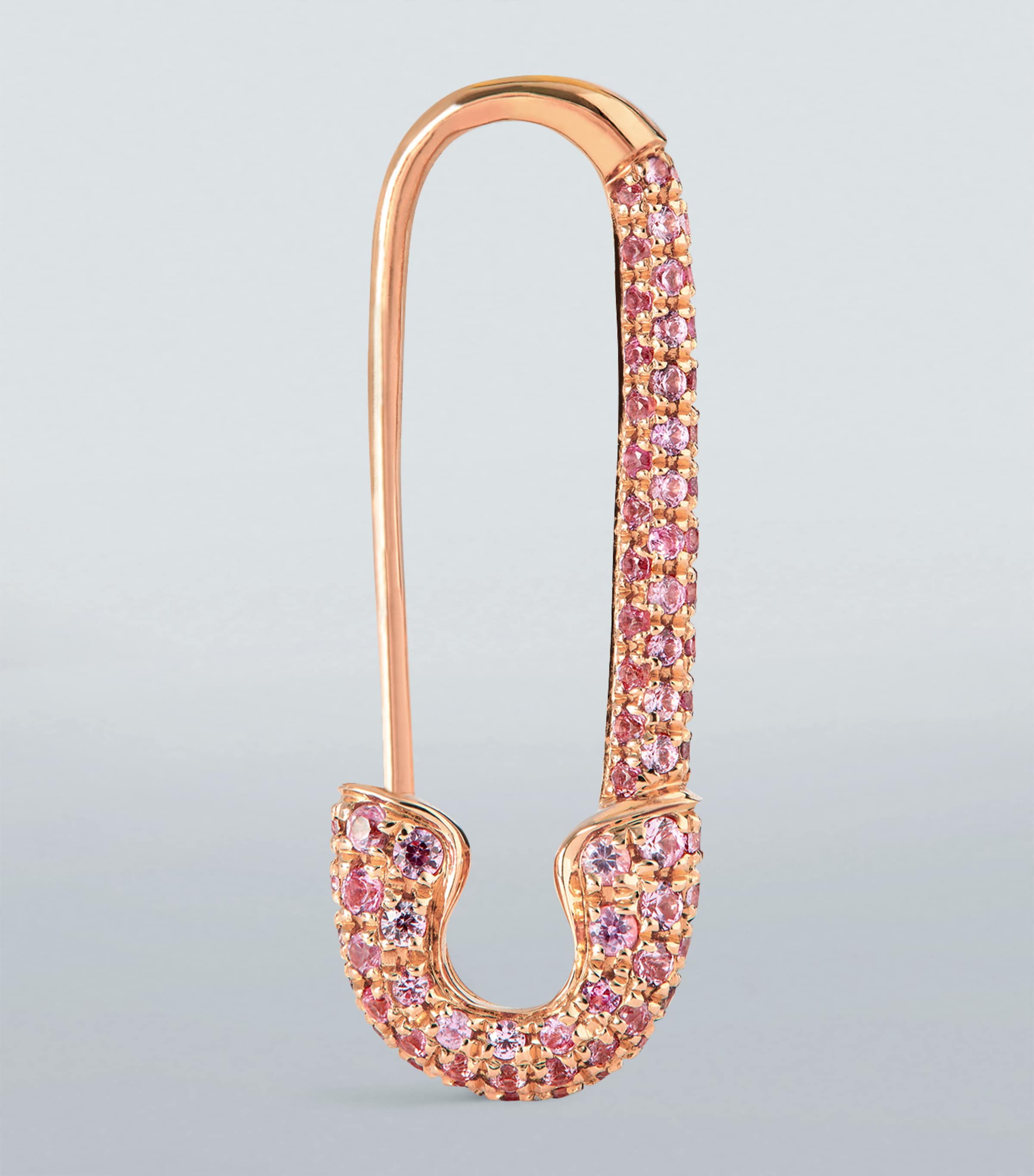 Anita Ko Rose Gold and Sapphire Safety Pin Single Left Earring Rose Gold Image 3