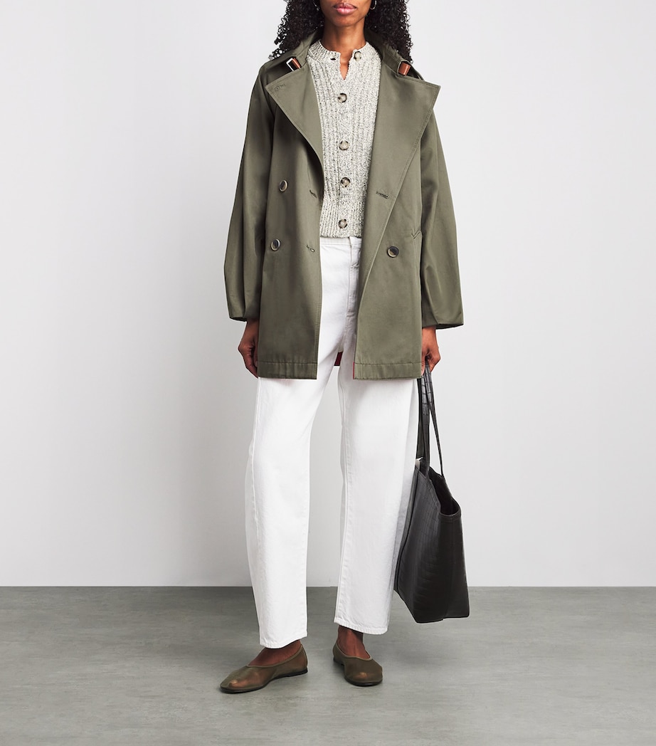 Cotton Short Trench Coat KAKI Image 2