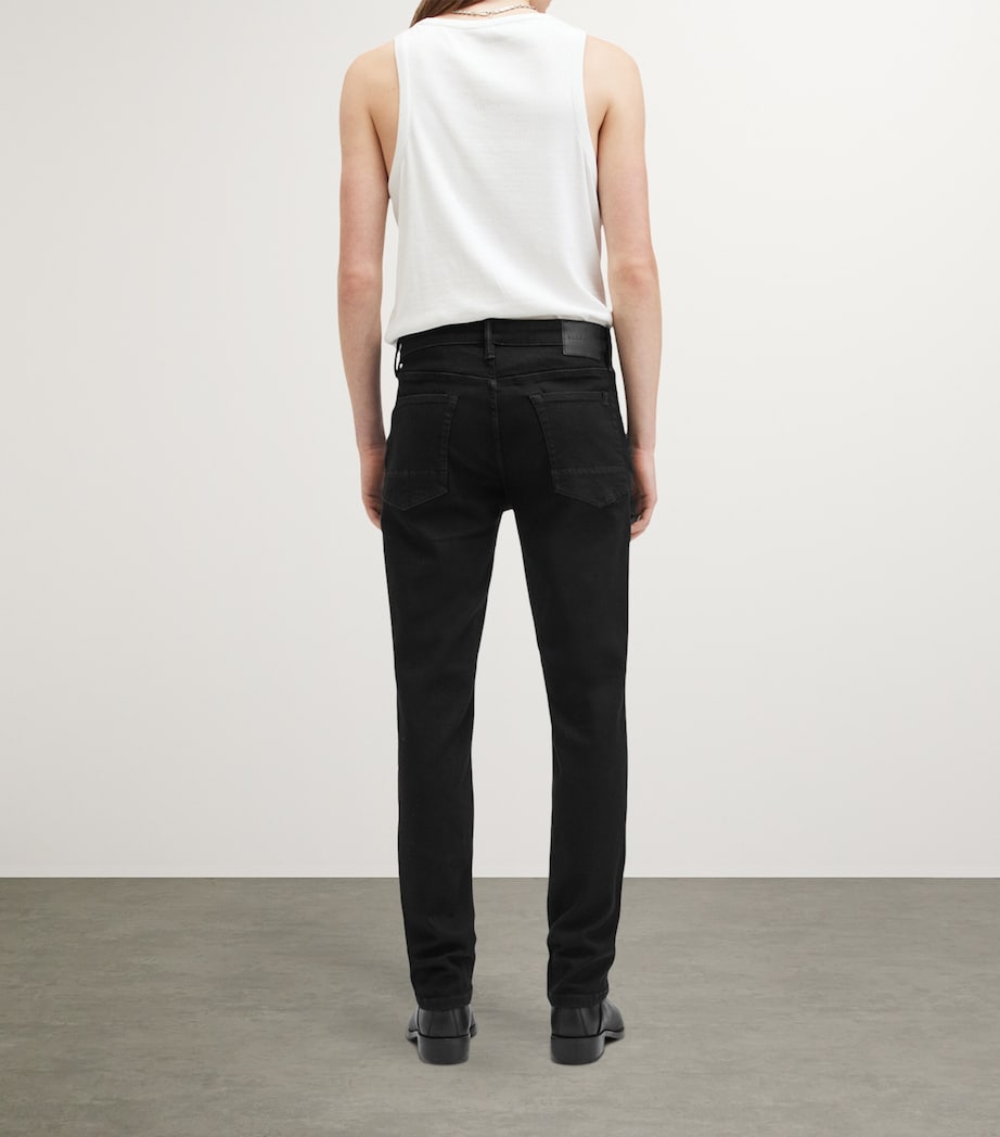 AllSaints Mens Sid Slim Jeans Jet Black Image 3