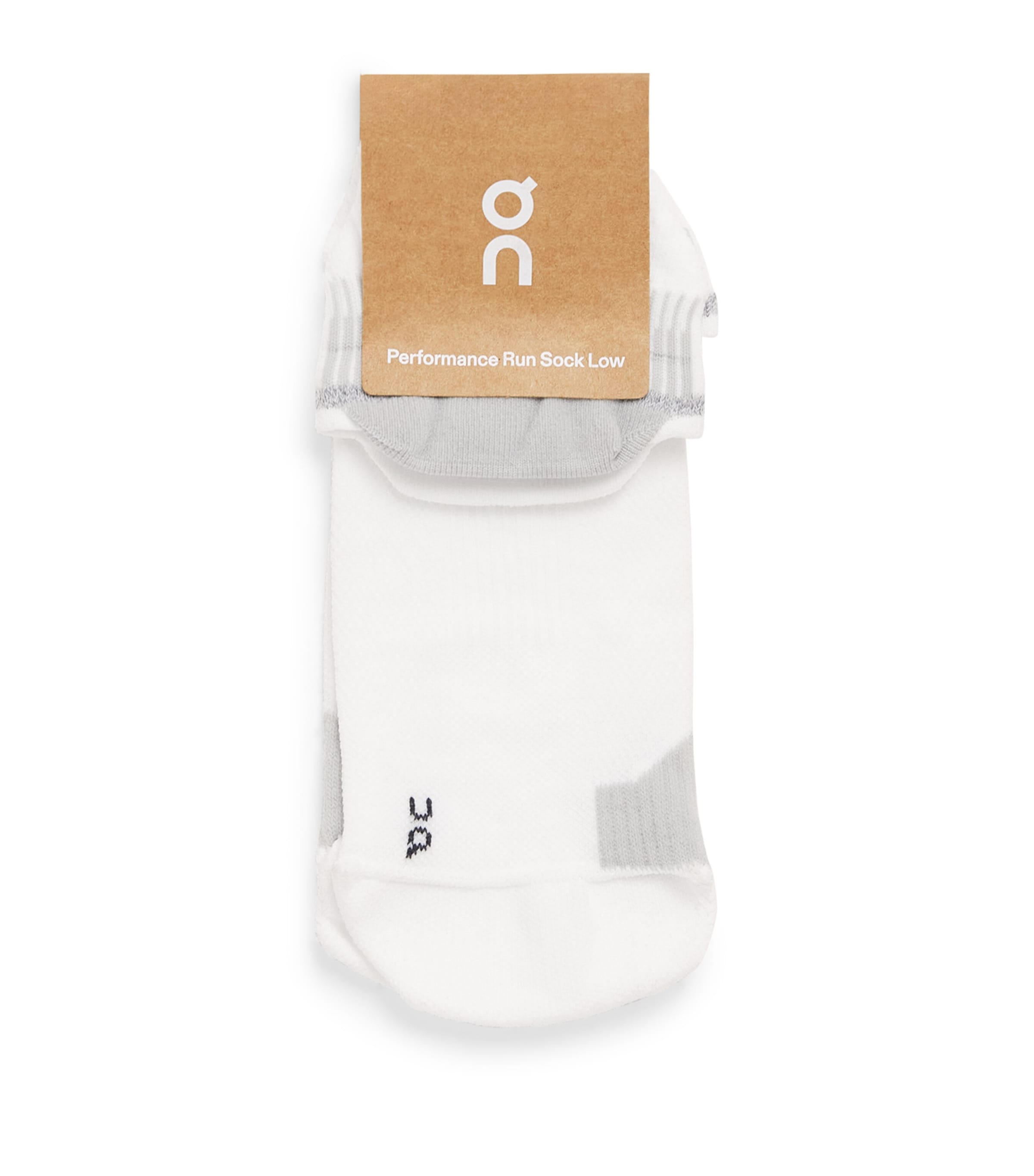 On Womens Performance Run Low Socks White / Glacier Image 1