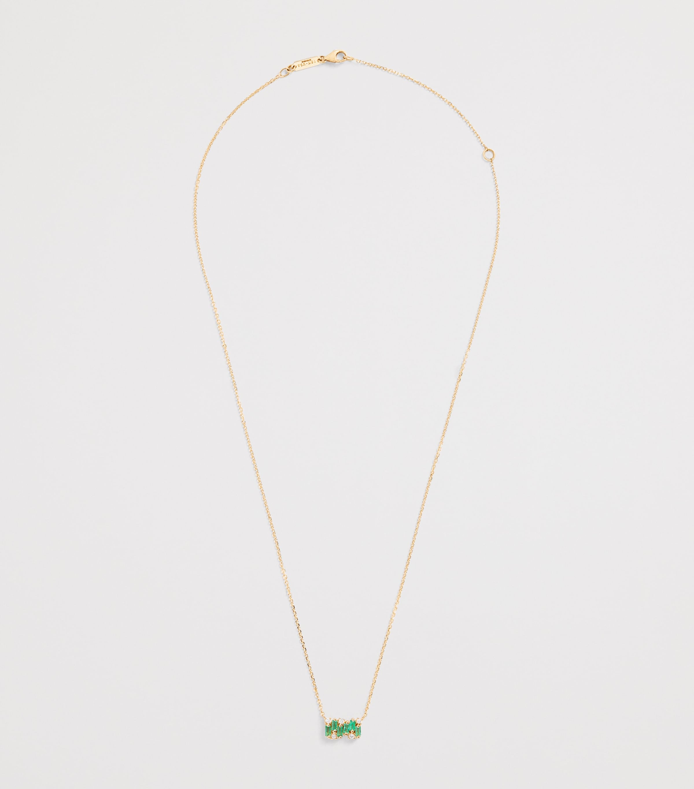 Suzanne Kalan Yellow Gold, Emerald and Diamond Shimmer Pendant Necklace Yg/emer Image 3