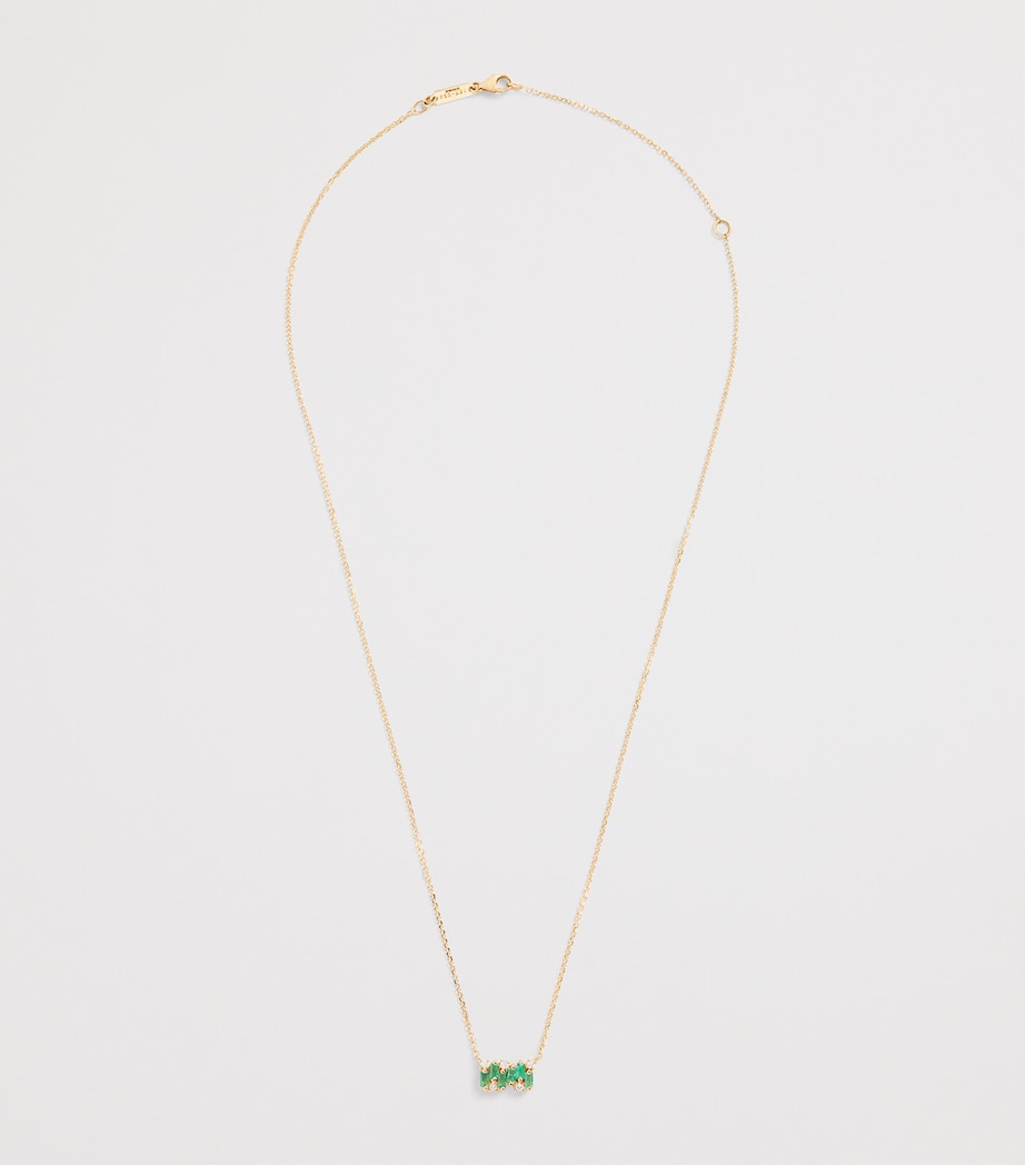 Suzanne Kalan Yellow Gold, Emerald and Diamond Shimmer Pendant Necklace Yg/emer Image 3