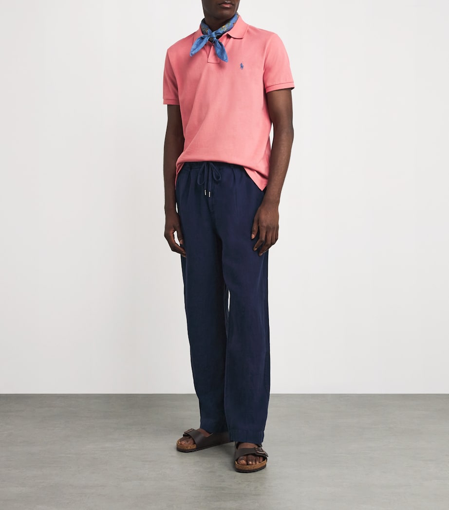 Linen Drawstring Trousers NAVY Image 2