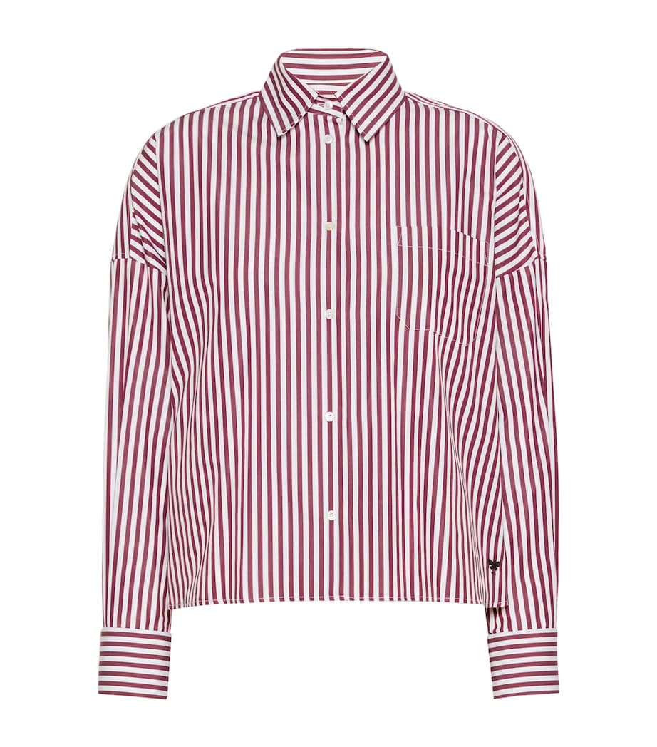 Weekend Max Mara Womens Cotton Stripe Shirt Bordeaux Image 1