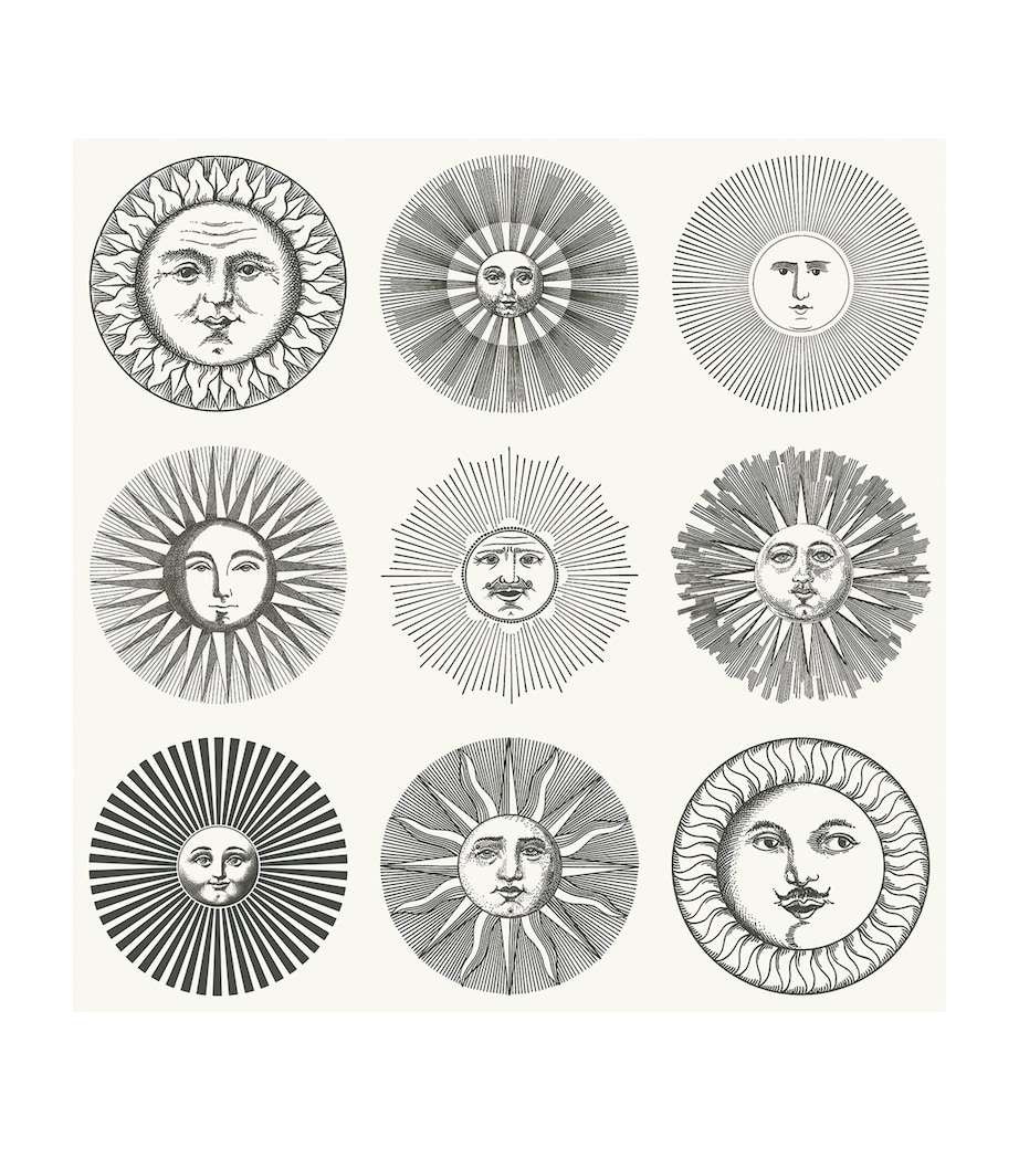 x Fornasetti Soli Wallpaper Roll BLACK & WHITE Image 1