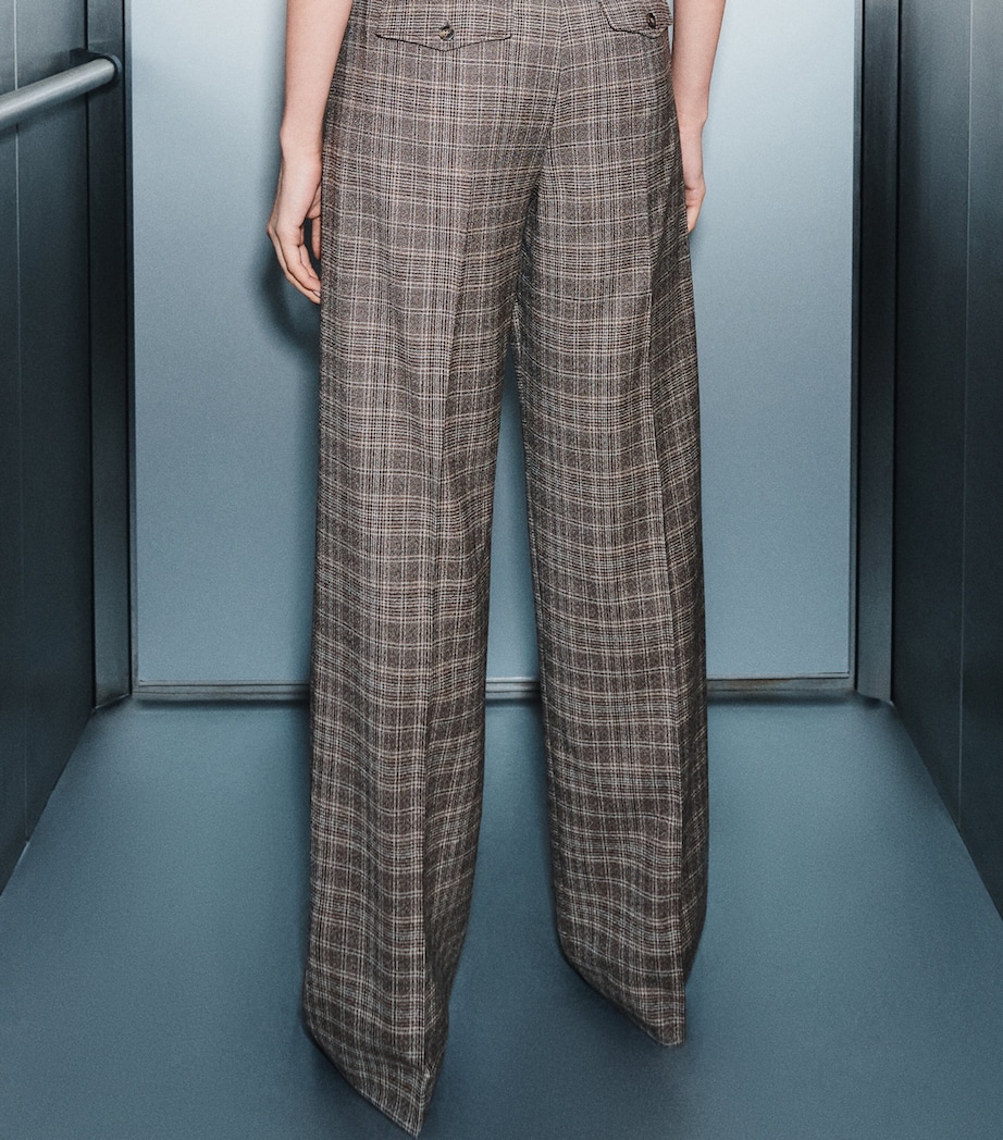 Marella Womens Wool-Blend Straight Trousers Turtledove Image 3