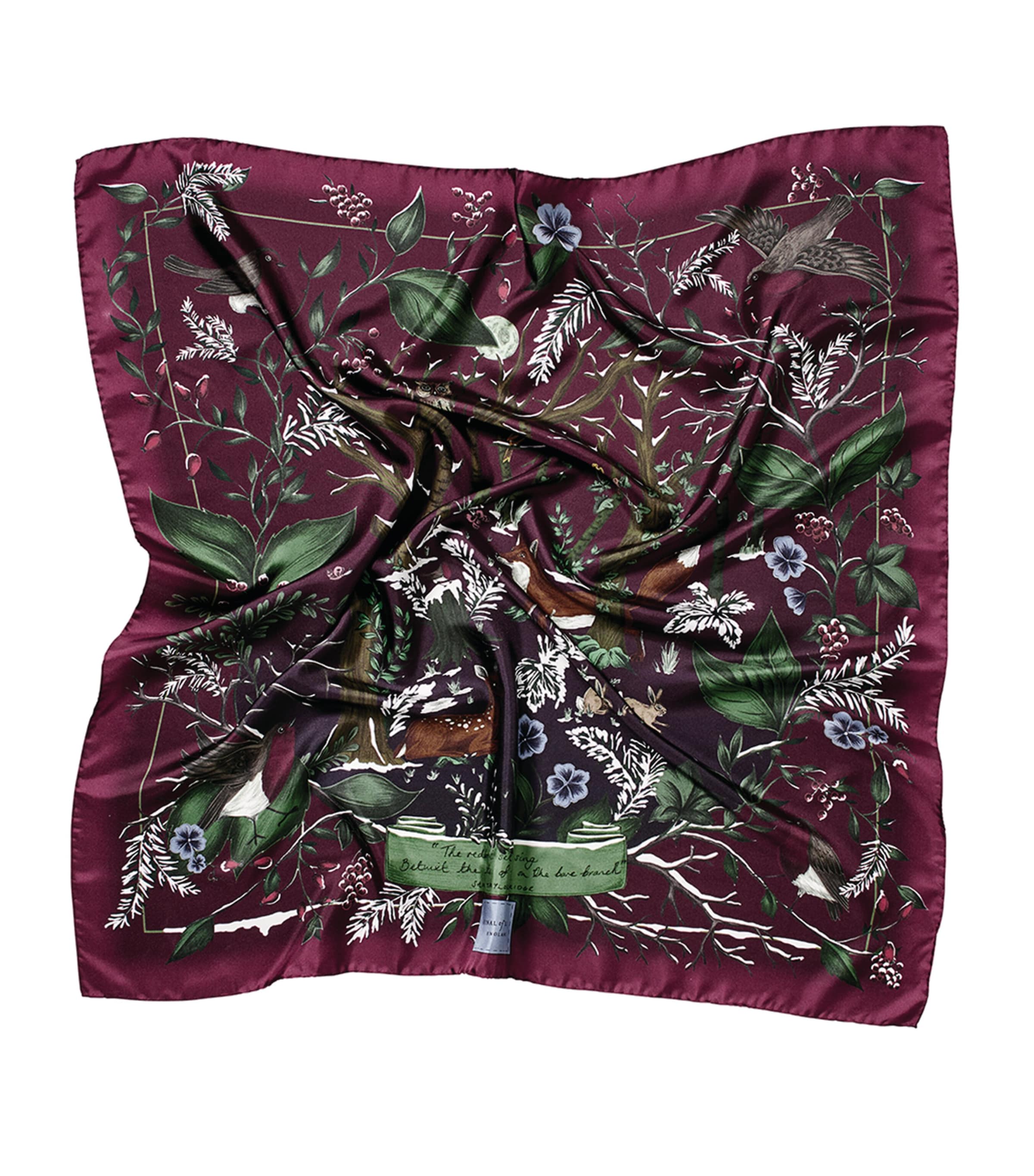Silk Woodland Scarf BURGUNDY Image 2