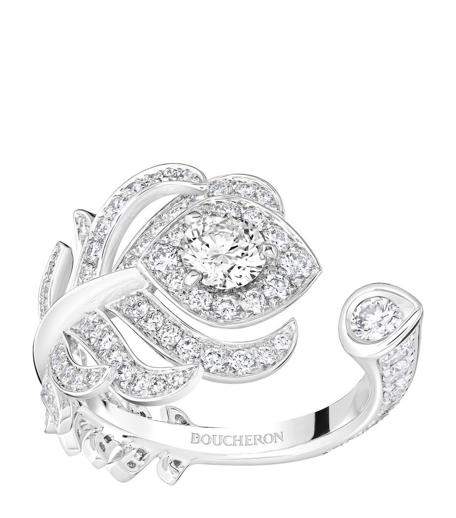 Boucheron White Gold and Diamond Plume de Paon Ring White Gold Image 1