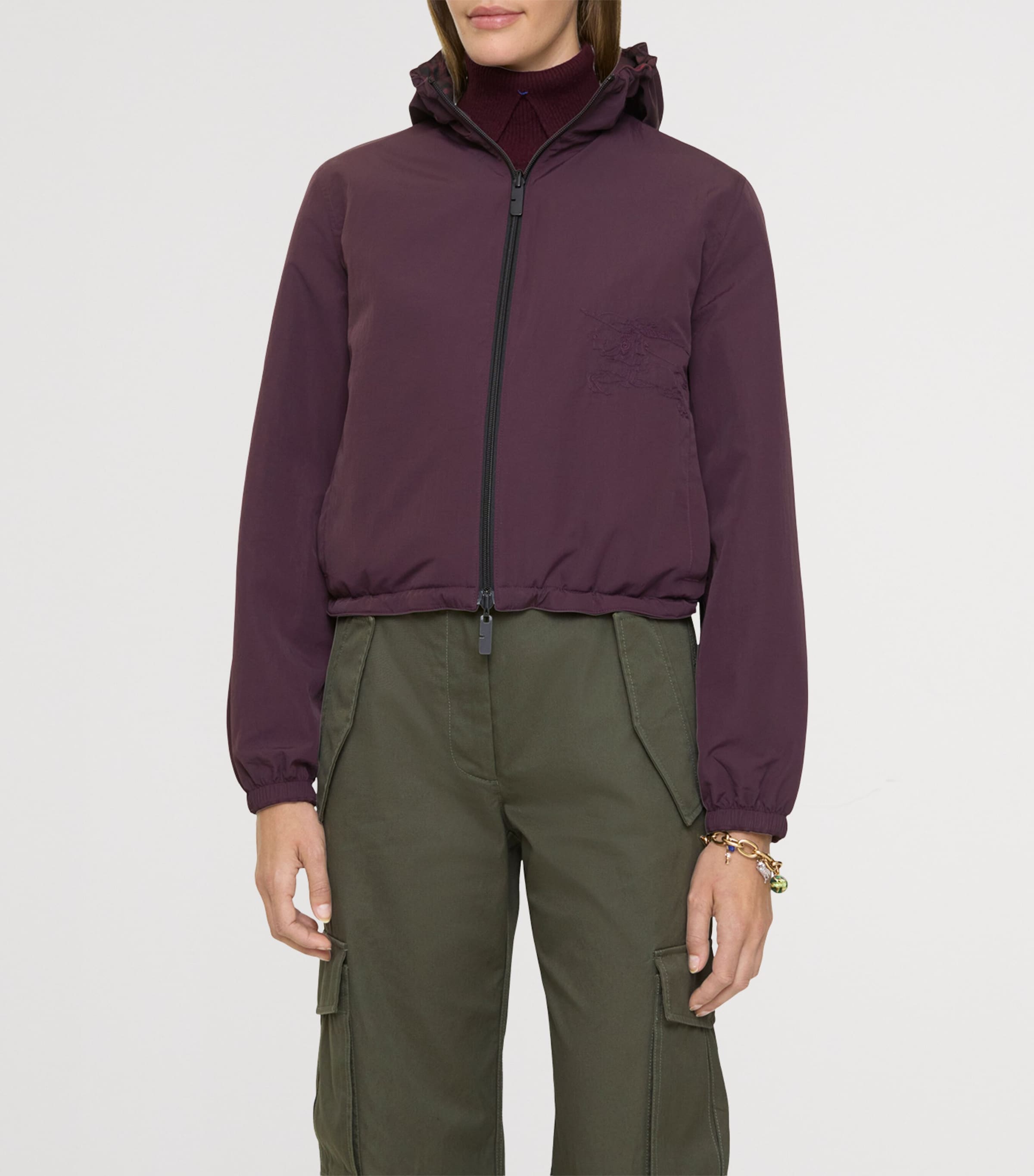 Burberry Red Check Reversible Cropped Jacket | Harrods US