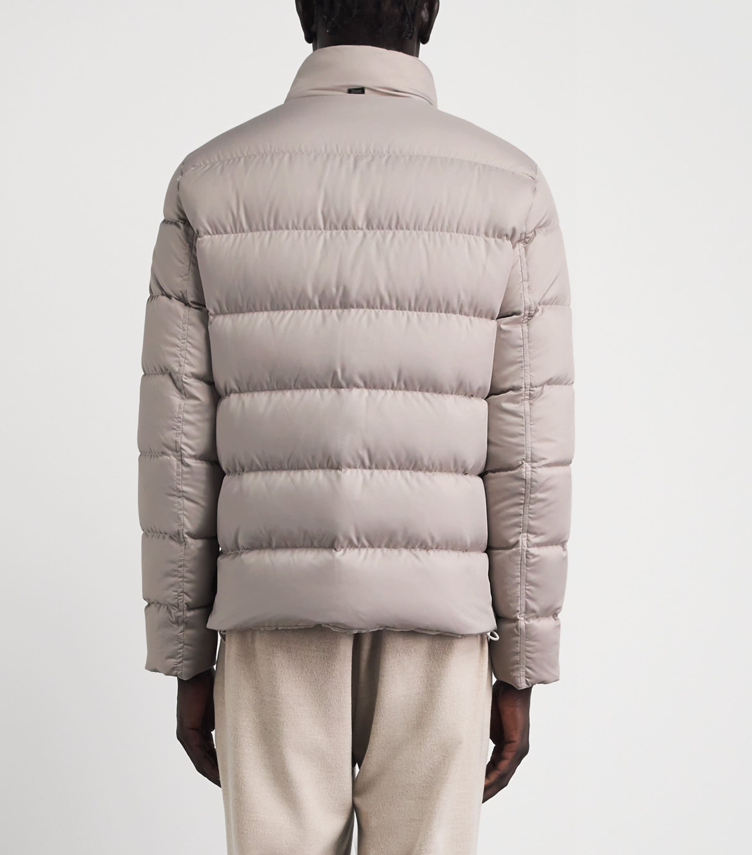 Herno Mens Down Quilted Puffer Jacket Grigio Perla Image 5
