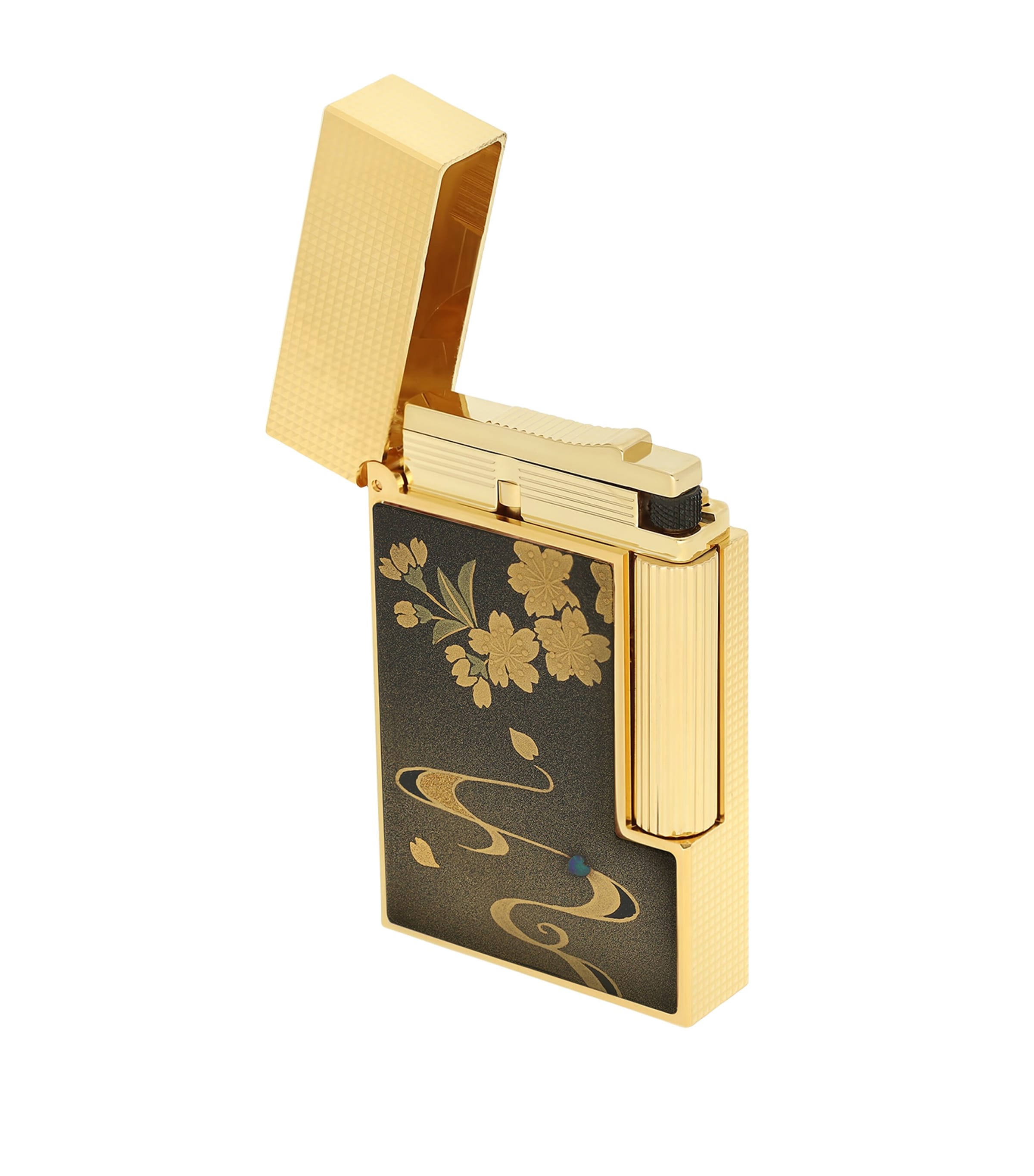 S.T. Dupont Maki-e Ryusui Shunju Ligne 2 Cling Lighter Bronze Brown & Gold Image 2