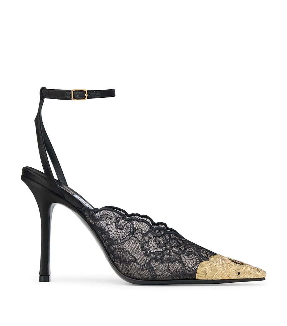 Jimmy Choo Faiz 100 Lace Pumps Black/vintage Gold Image 1