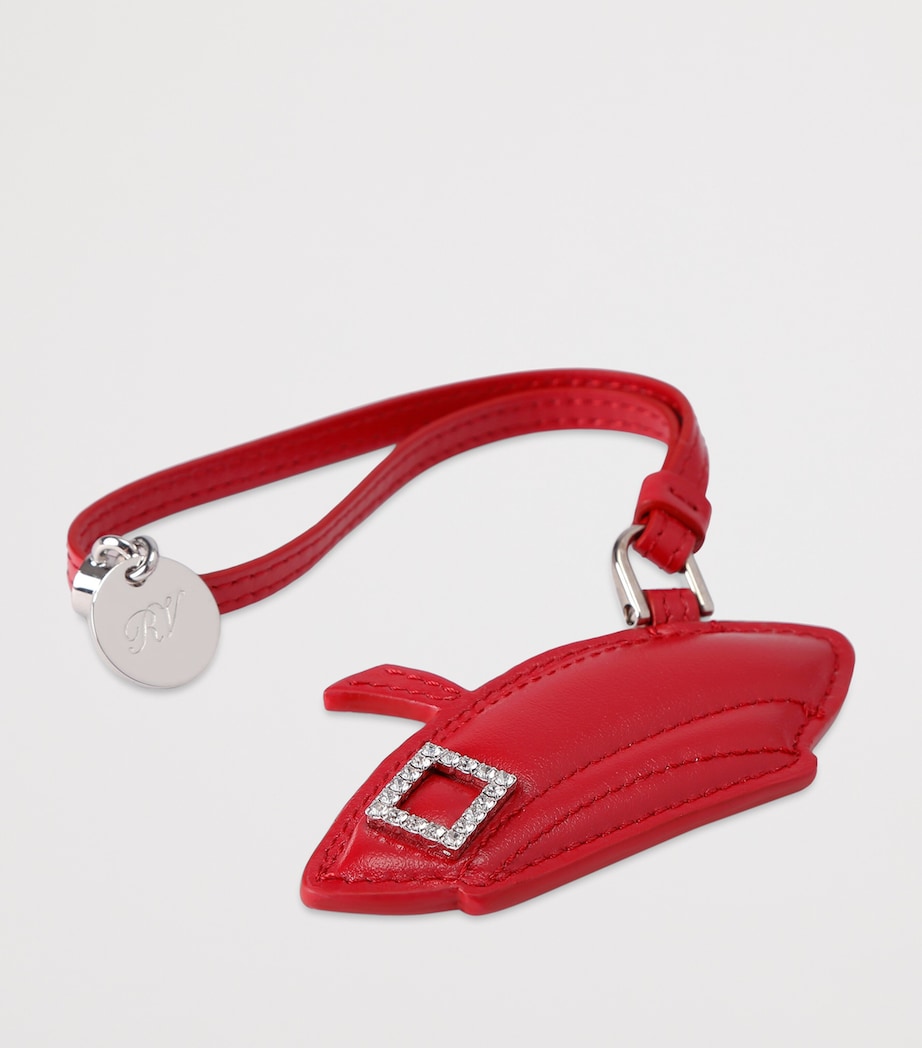 Leather Très Vivier Bag Charm RED Image 4