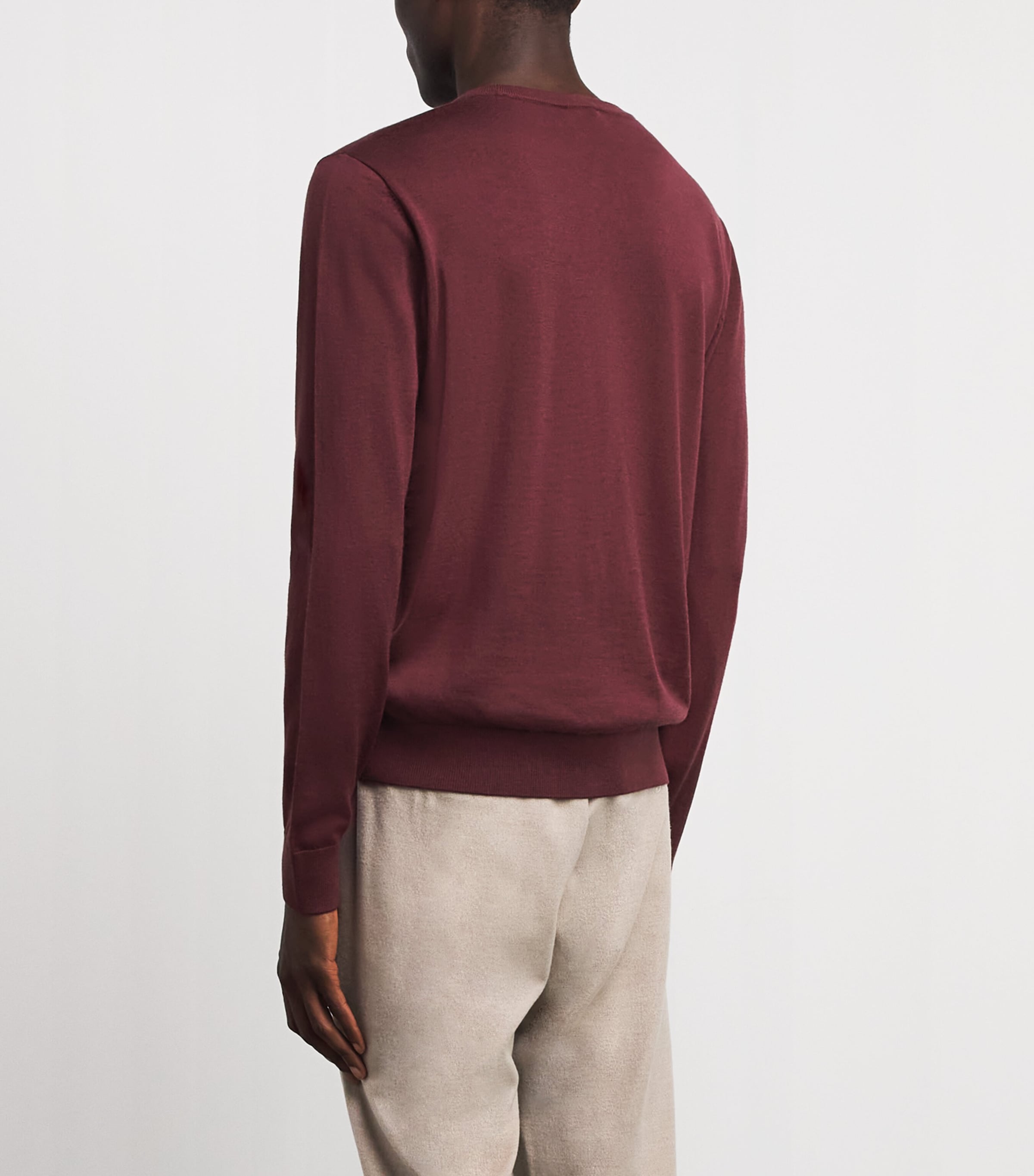 Pal Zileri Mens Wool Sweater Bordeaux Image 5