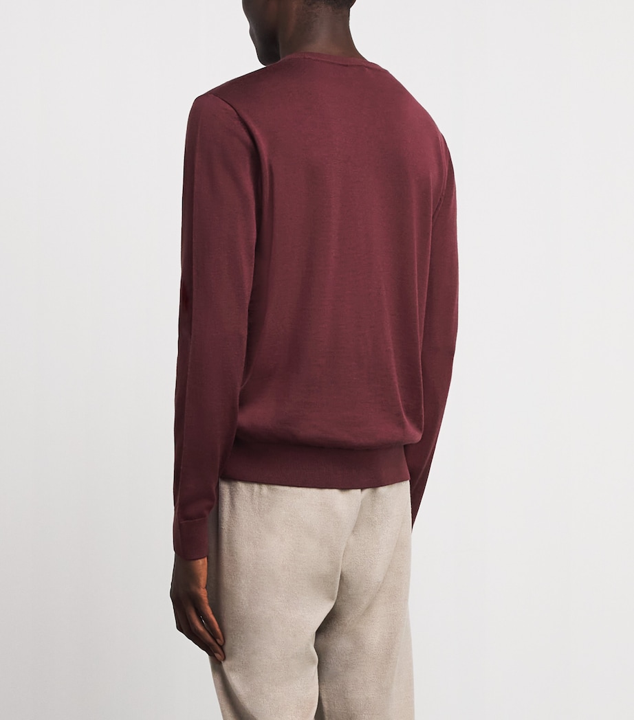 Pal Zileri Mens Wool Sweater Bordeaux Image 5