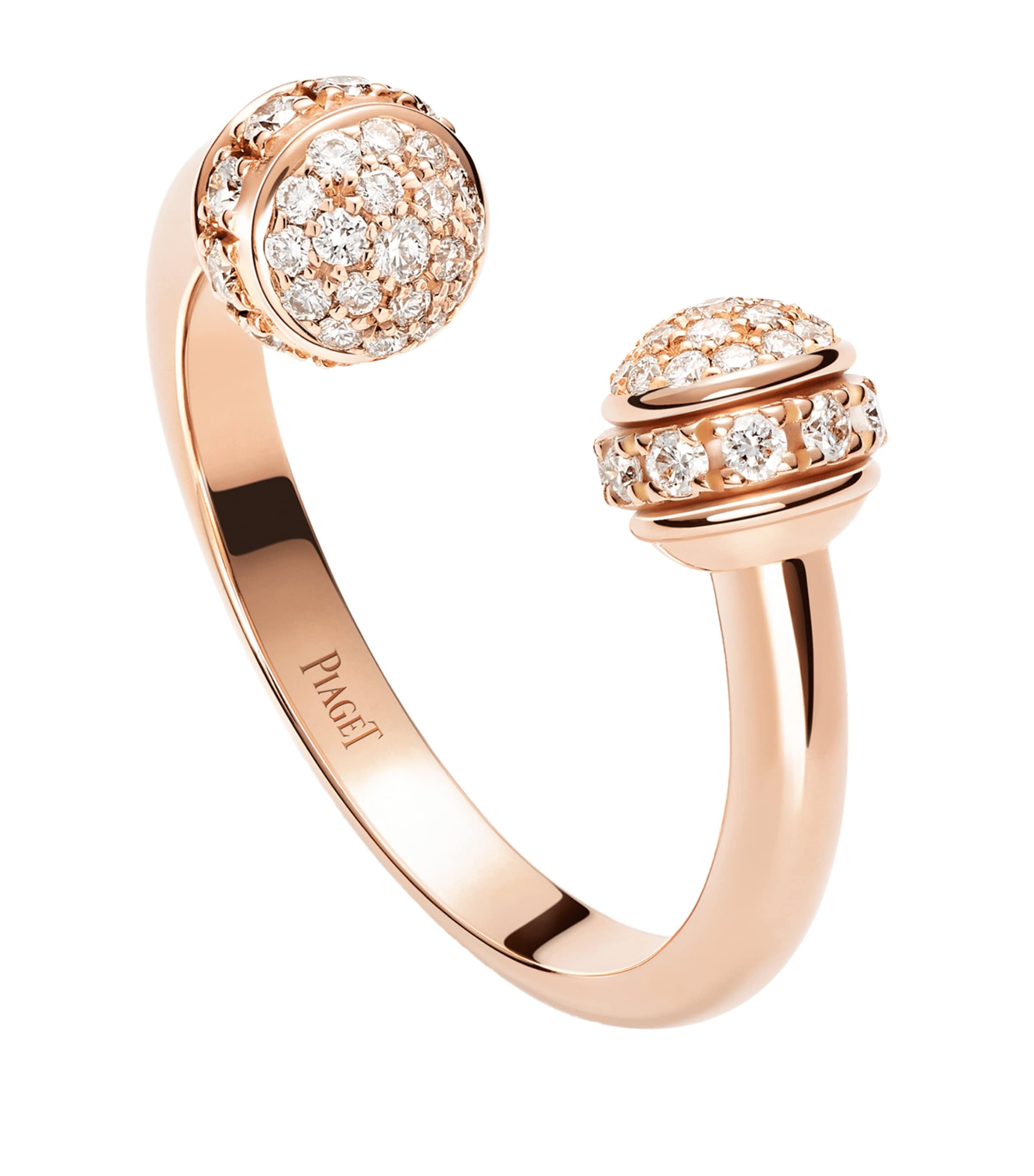 Piaget Rose Gold And Diamond Possession Open Ring In Grey