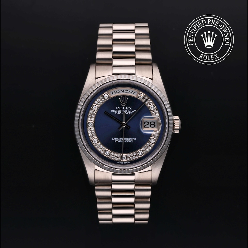 Rolex Certified Pre-Owned Oyster Perpetual Day-Date Blue Lacquer