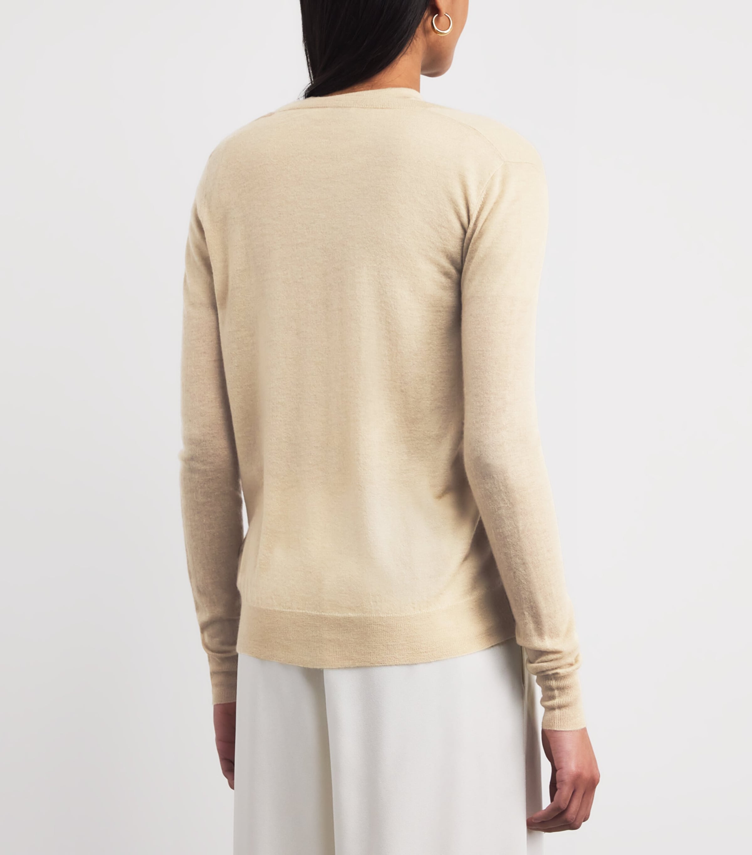 Joseph Womens Cashmere Cashair V-Neck Sweater Powder Image 5