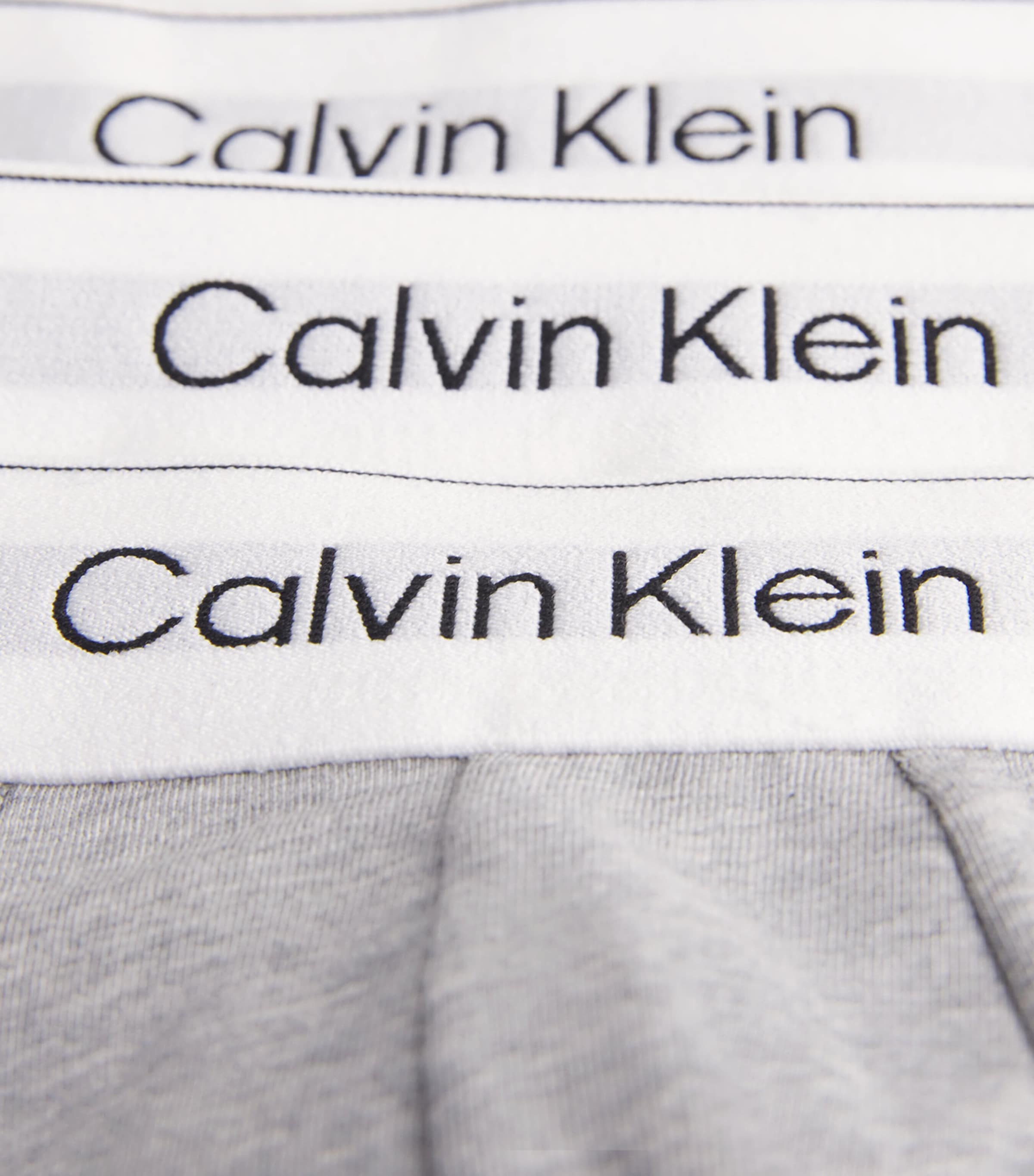 Calvin Klein Mens Cotton Stretch Icon Hip Briefs (Pack of 3) Grey/white/ Image 5
