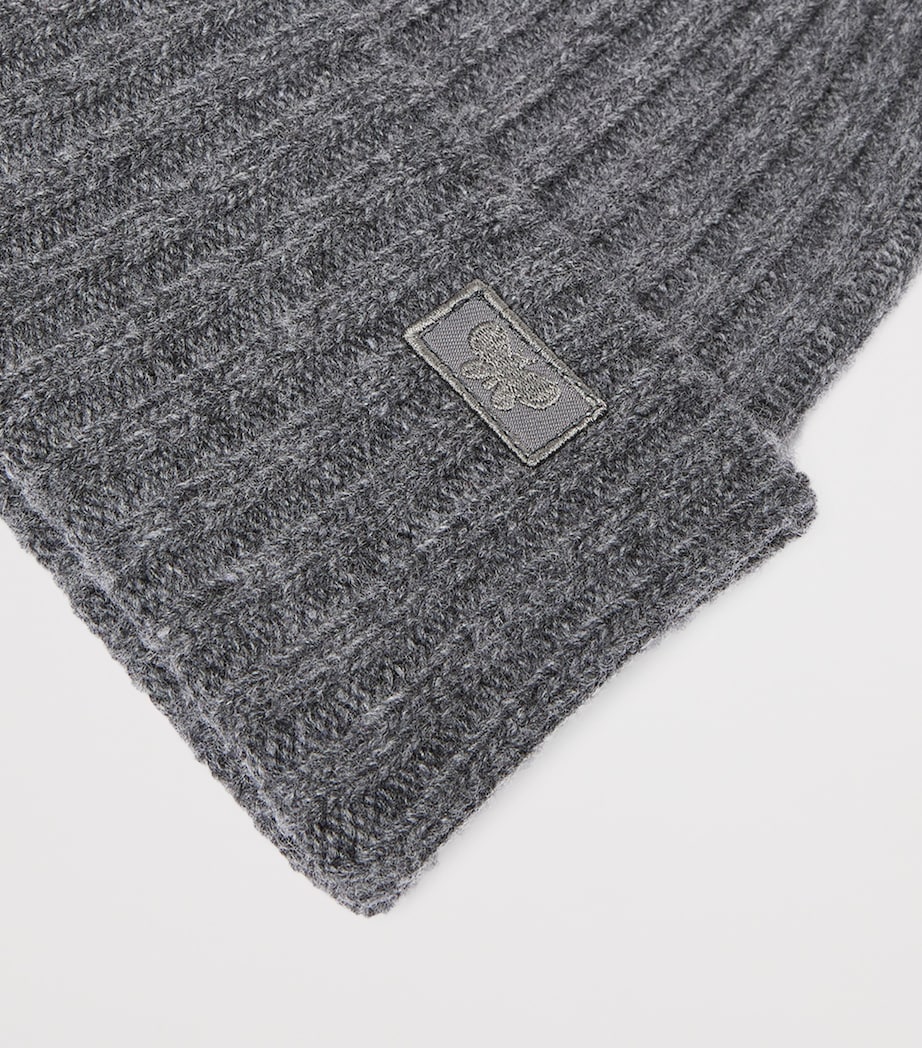 Weekend Max Mara Virgin Wool Logo Beanie Dark Grey Image 3