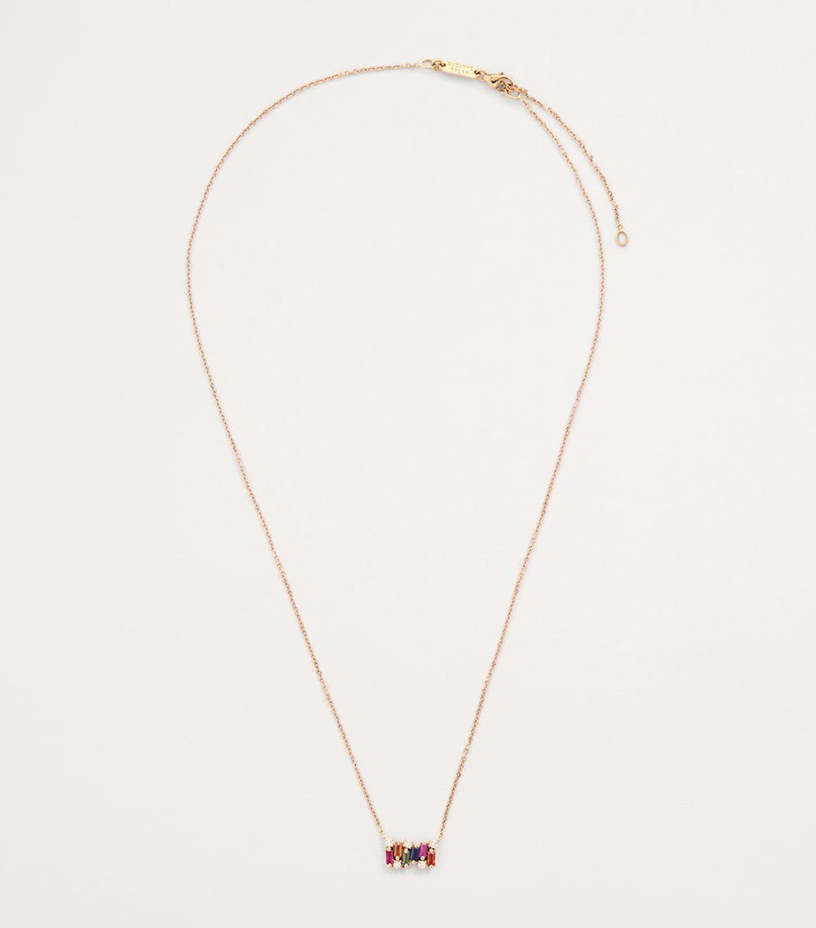 Suzanne Kalan Rose Gold, Diamond and Rainbow Sapphire Shimmer Necklace Rg/rs Image 3