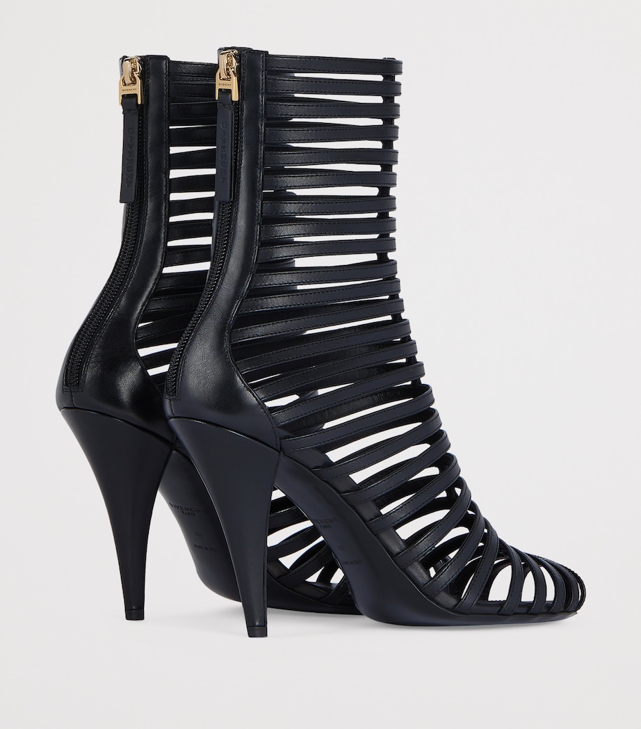 Leather Strap Ankle Boots 95 BLACK Image 5