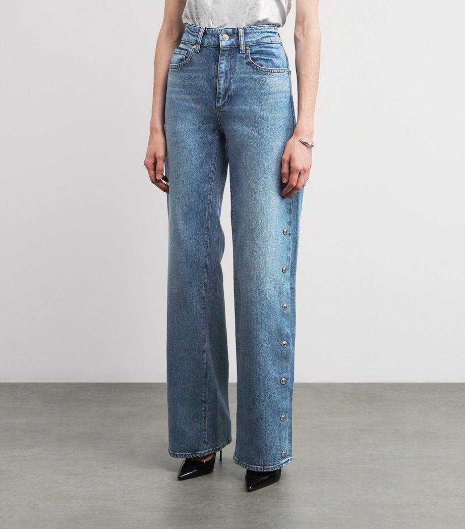 PAIGE Womens Sasha Side Snap Jeans Cruising Image 3