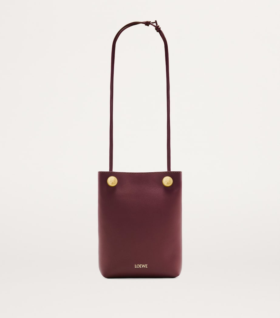 Leather Pebble Cross-Body Bag DARK BURGUNDY Image 4