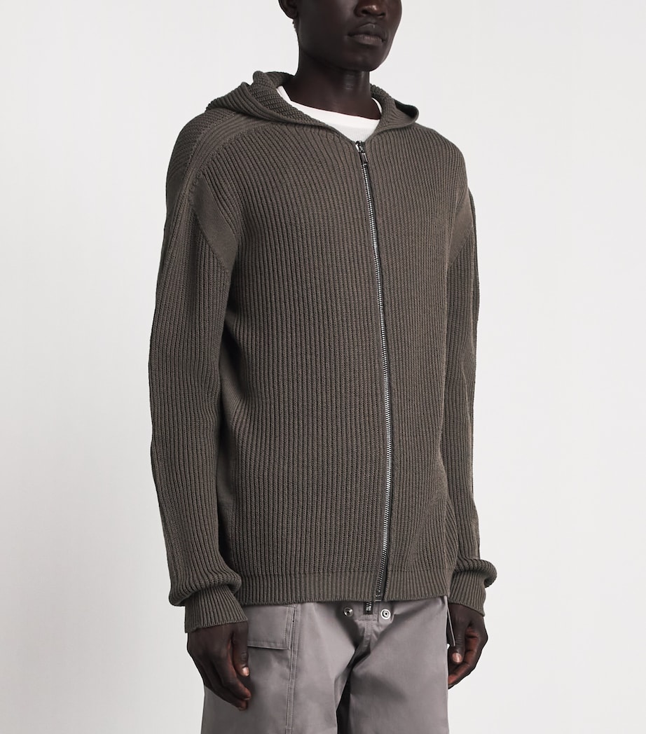 Rick Owens Mens Cashmere Zip-Up Hoodie Drk Dust Image 4