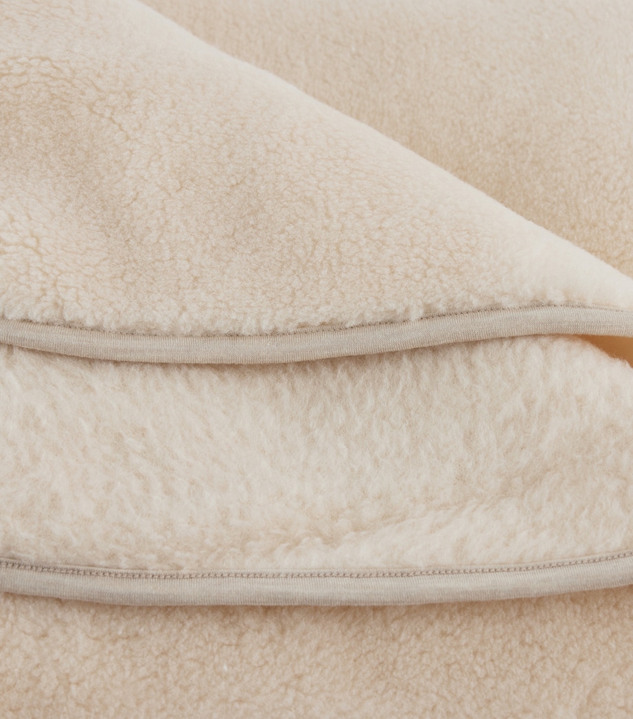 Merino Knit Reversible Throw (190cm x 123cm) IVORY TUSK Image 2