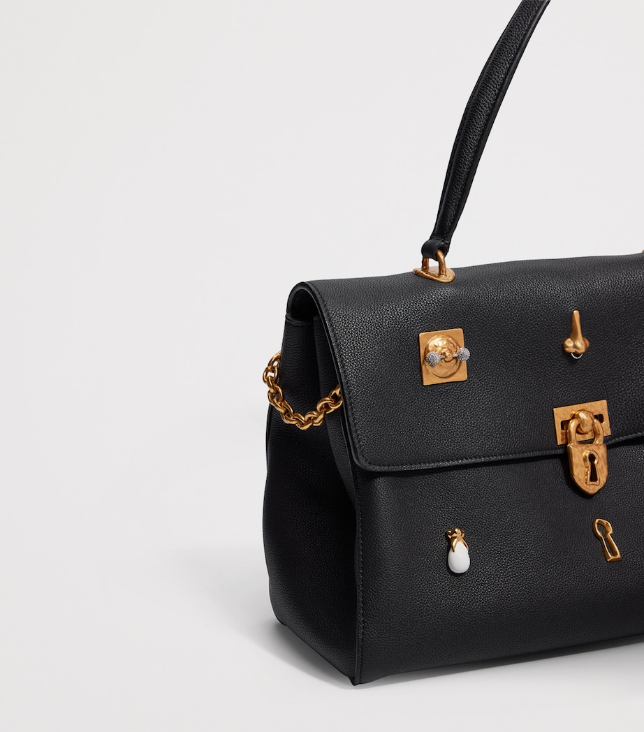Schiaparelli Leather Secret Bijoux Top-Handle Bag Black Image 7