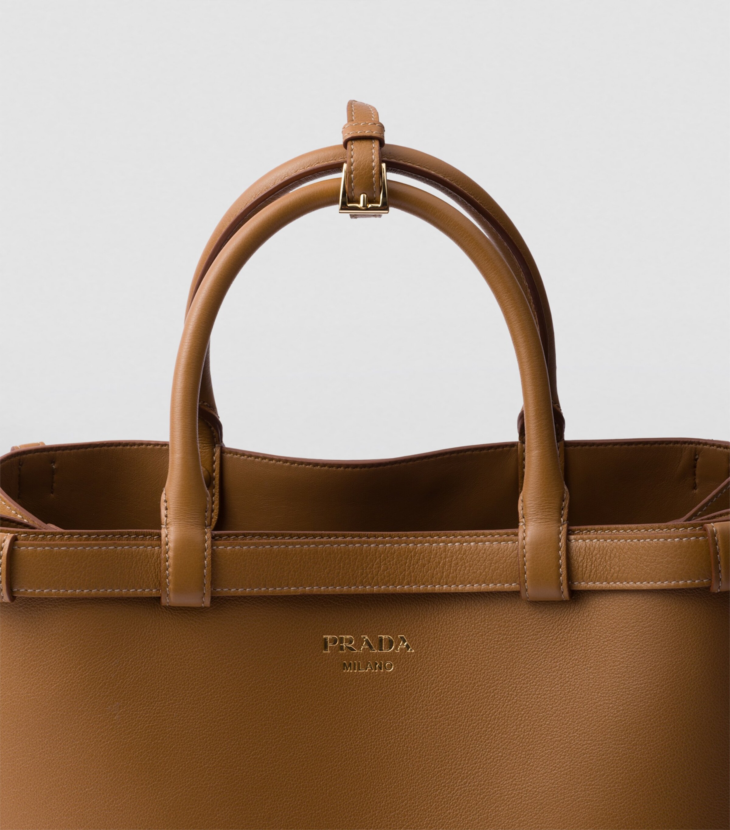 Medium Leather Buckle Tote Bag F03BH Image 9