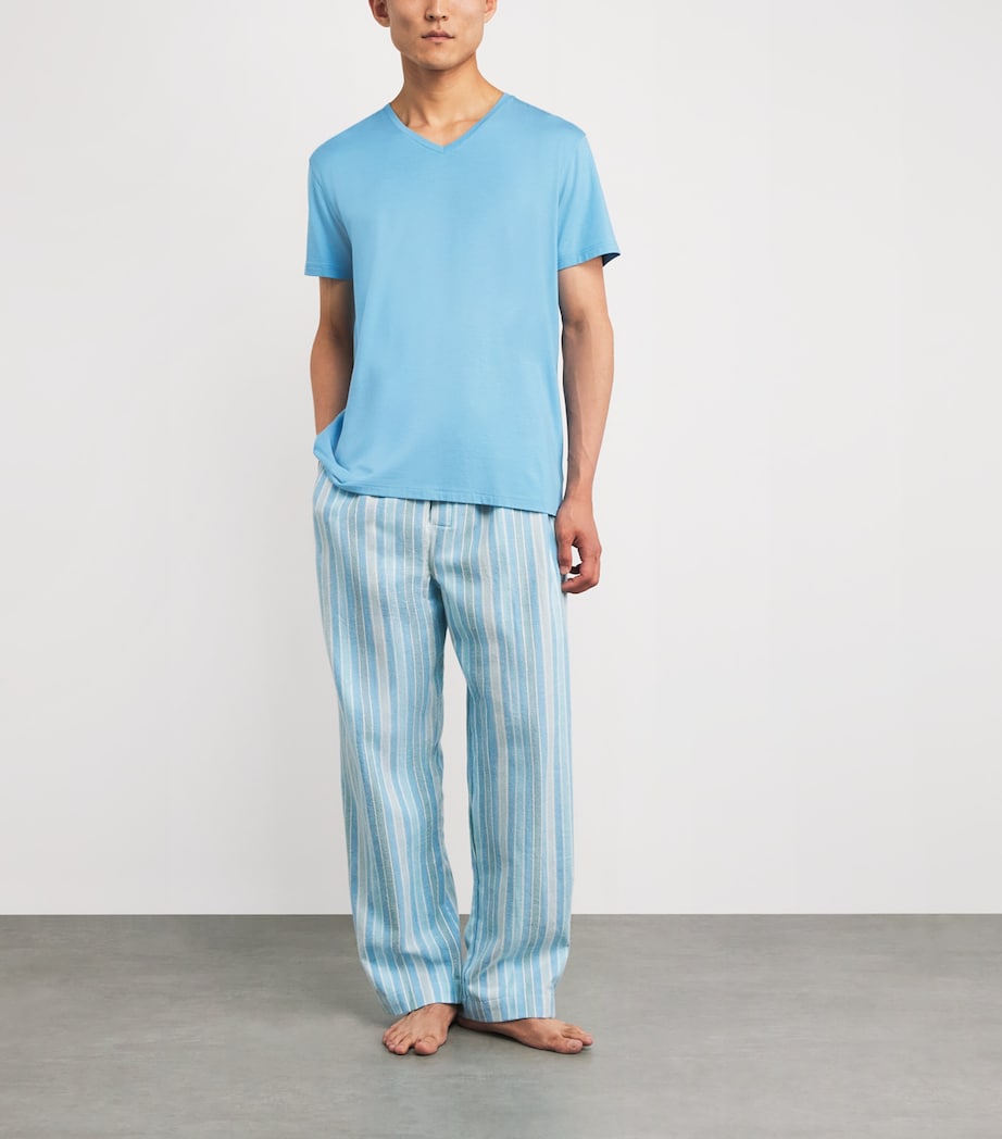 Brushed Cotton Pyjama Trousers 015 BLUE Image 2