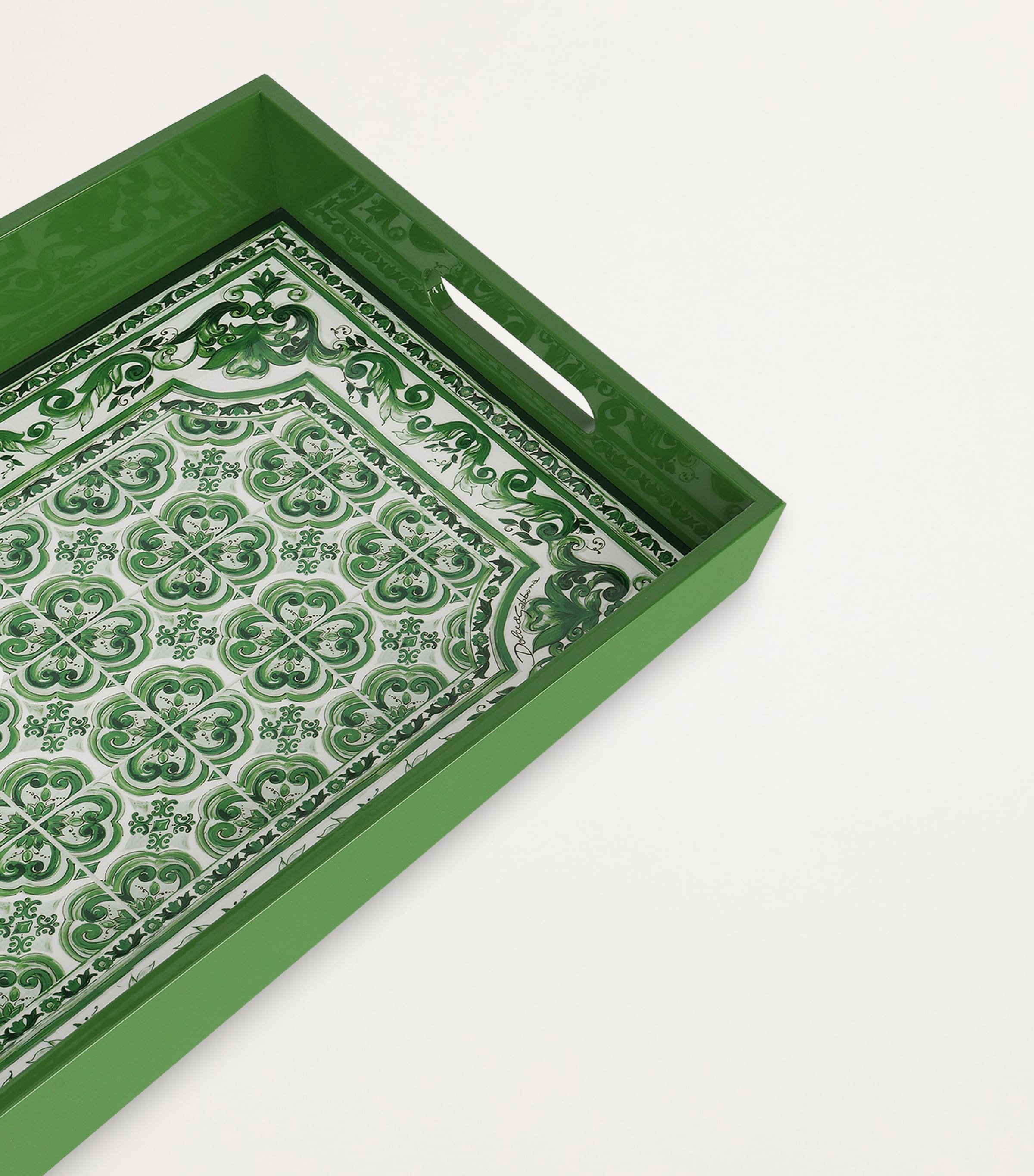 Wood Majolica Tray (46cm) UV009-MAIOLICA VERDE Image 4