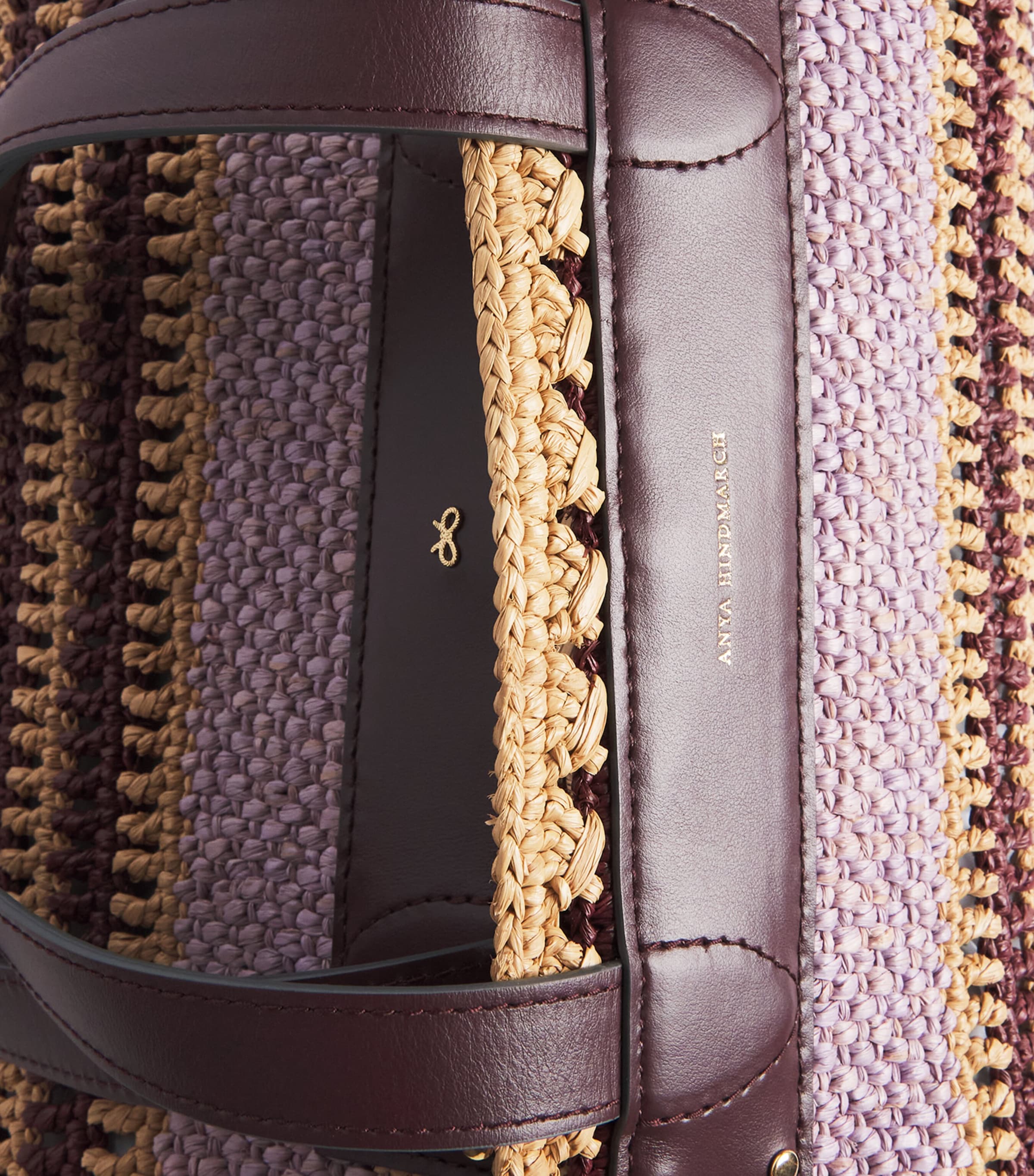 Anya Hindmarch Purple Raffia Stripe Tote Bag | Harrods US