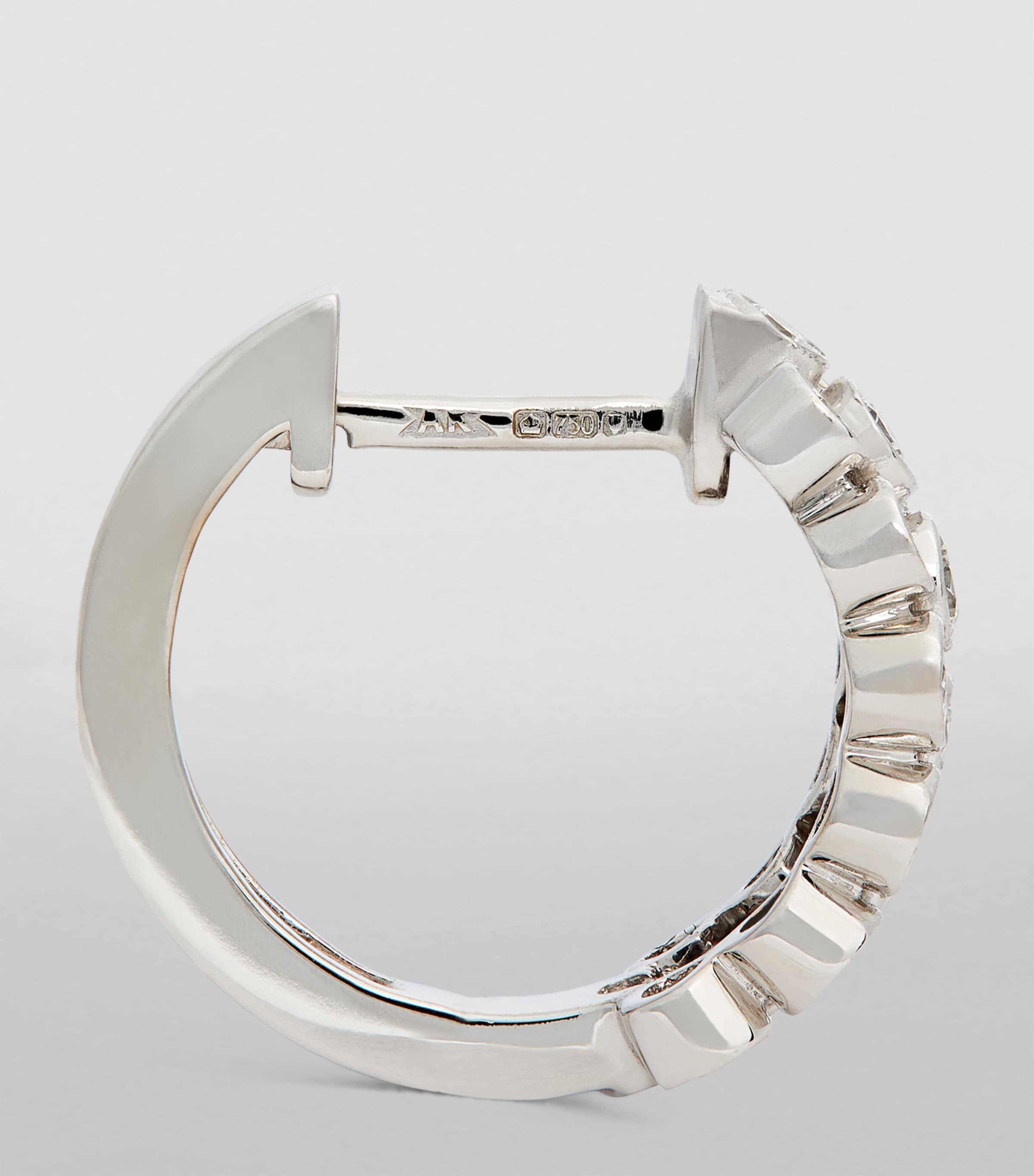 Anita Ko White Gold And Diamond Bezel Hoop Earrings White Gold Image 3