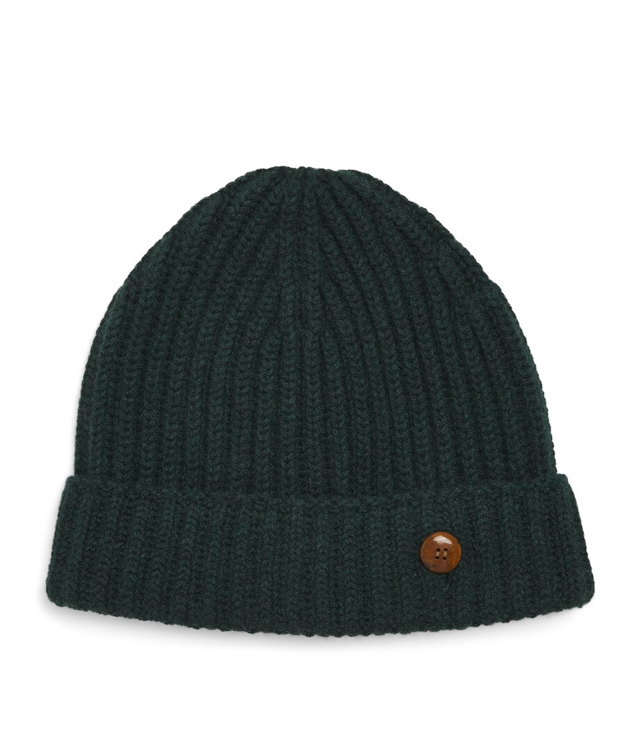 Unisex Cashmere Molly Hogan Beanie FOREST GREEN Image 1