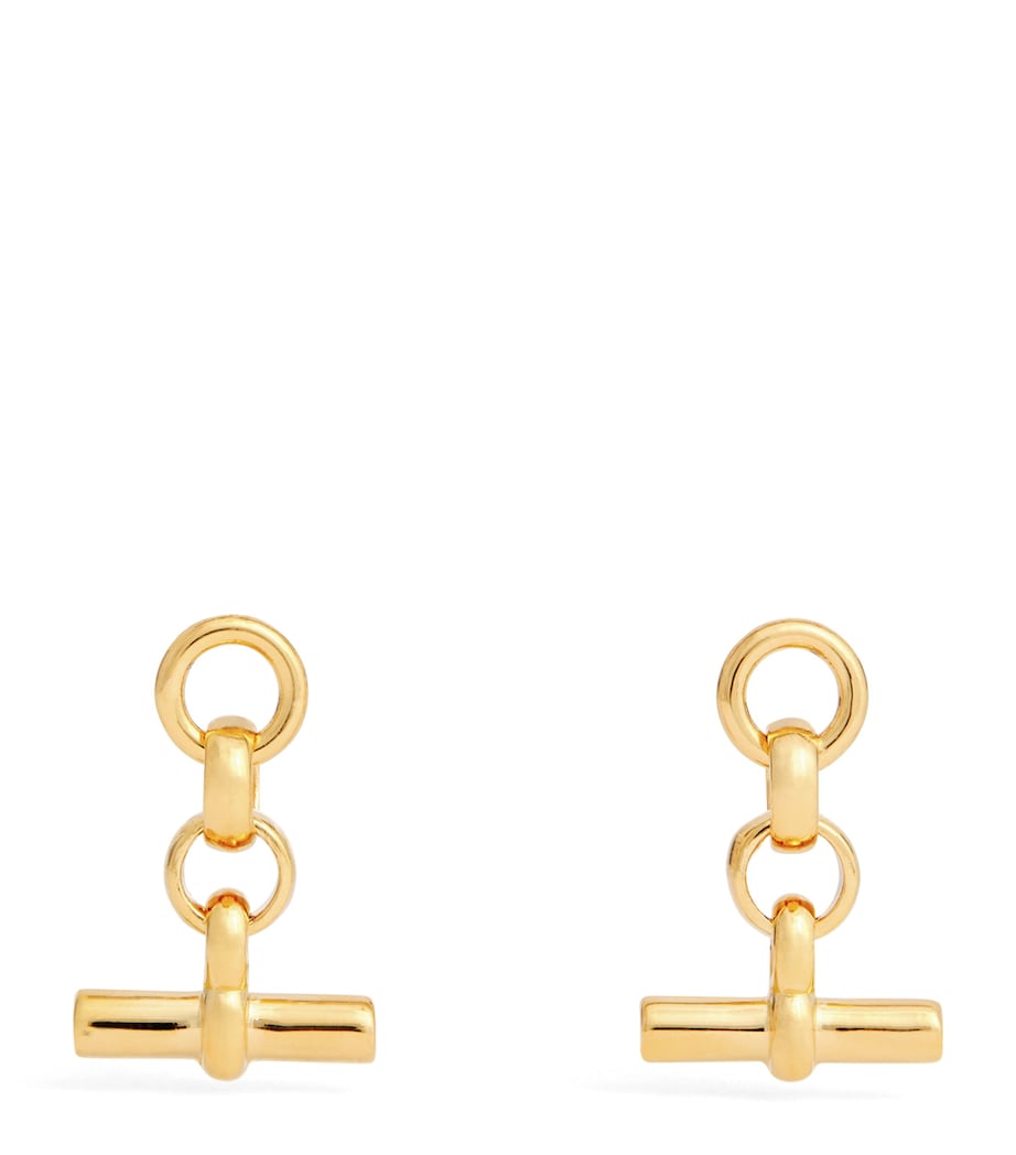 TILLY SVEAAS Gold-Plated T-Bar Drop Earrings Gold Image 1