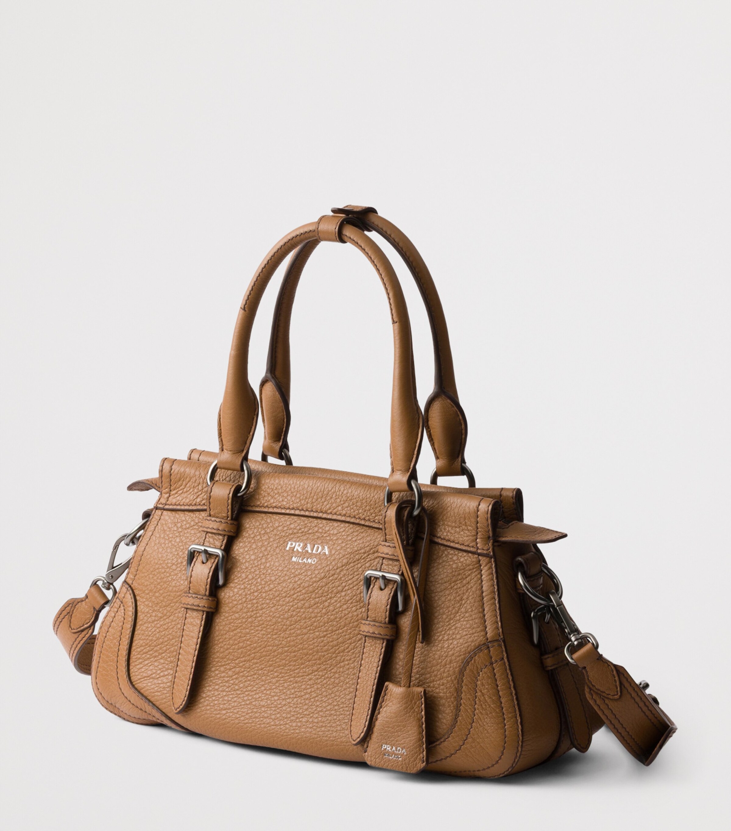 Prada Large Leather Top-Handle Bag Image 2