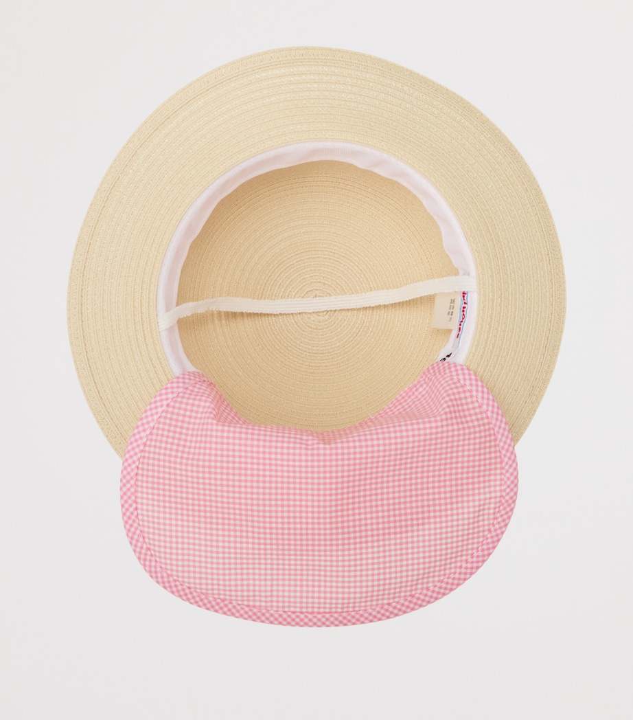 Miki House Gingham-Trim Bunny Sun Hat Image 2